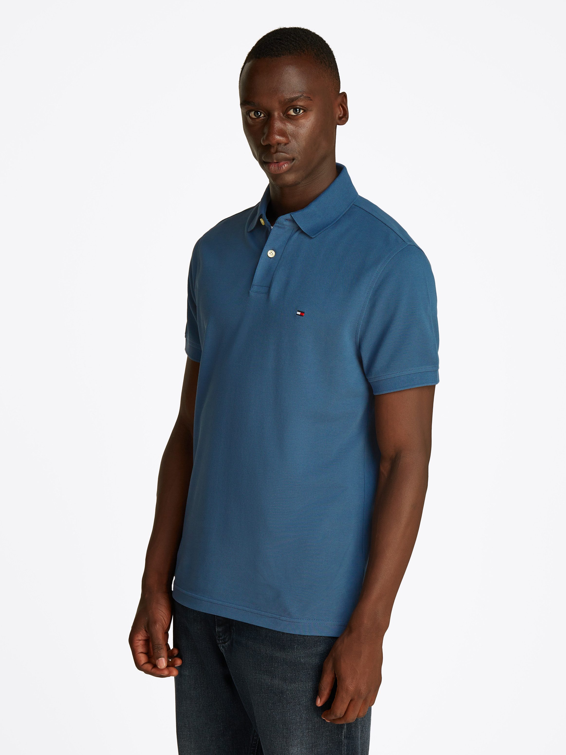 Tommy Hilfiger Poloshirt 1985 REGULAR POLO met contraststrepen en knoopsluiting