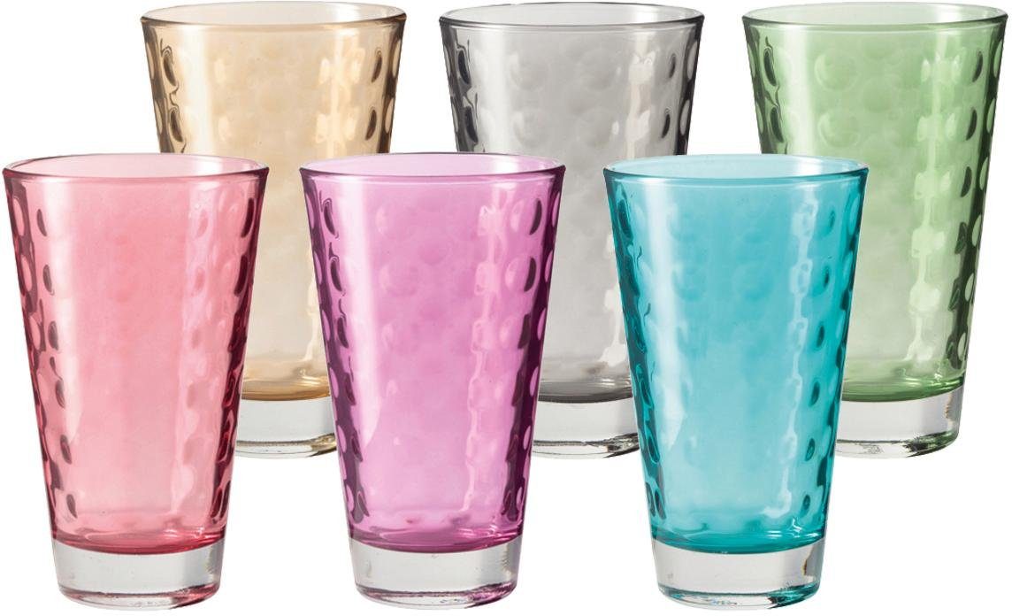 LEONARDO Longdrinkglas Optic Colori kwaliteit, 300 ml(set, 6-delig)