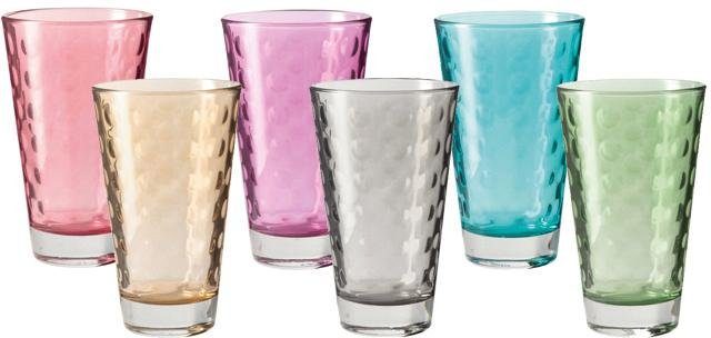 LEONARDO Longdrinkglas Optic Colori kwaliteit, 300 ml(set, 6-delig)