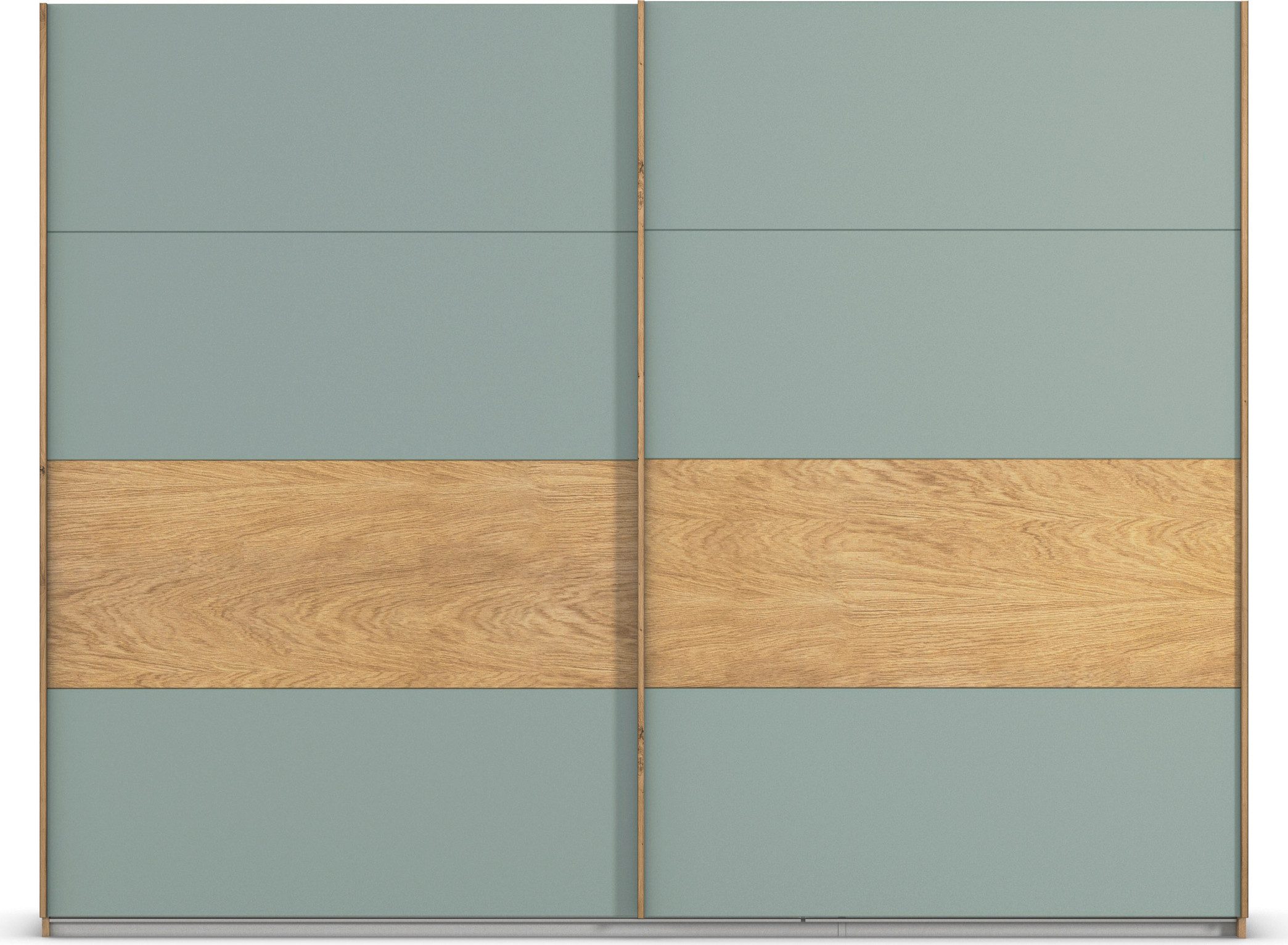 rauch Schuifdeurkast Kledingkast Kast Garderobe Slaapkamerkast MALVA Buikband afgewerkt in geborsteld eikenfineer MADE IN GERMANY