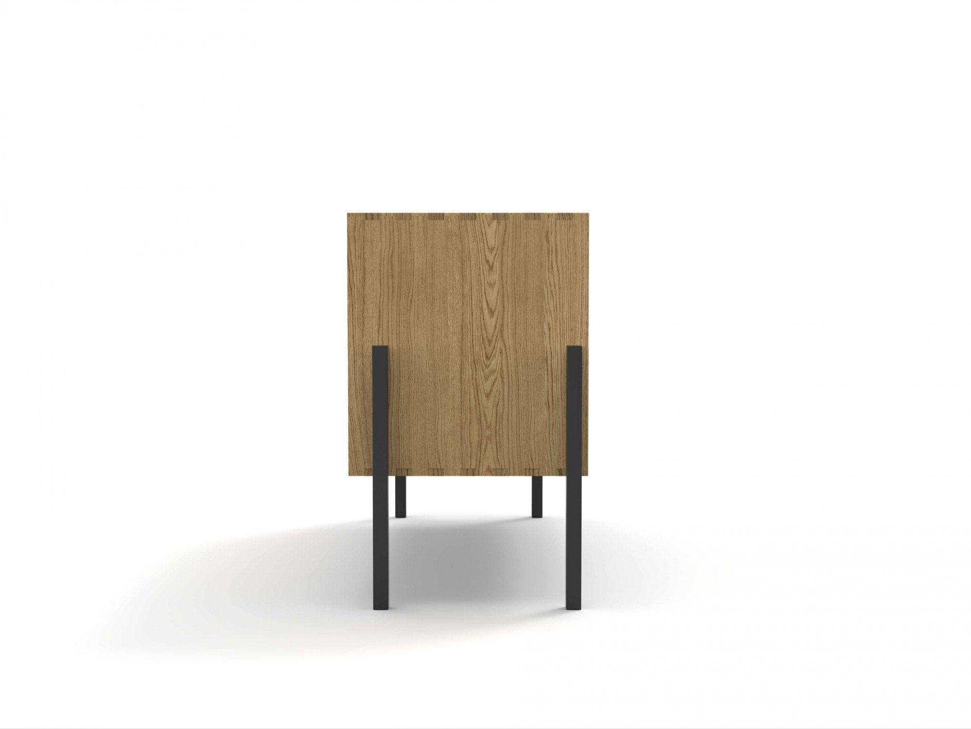 andas Tv-meubel Finton Commode met 2 deuren, kast van massief eikenhout, breedte 76 cm