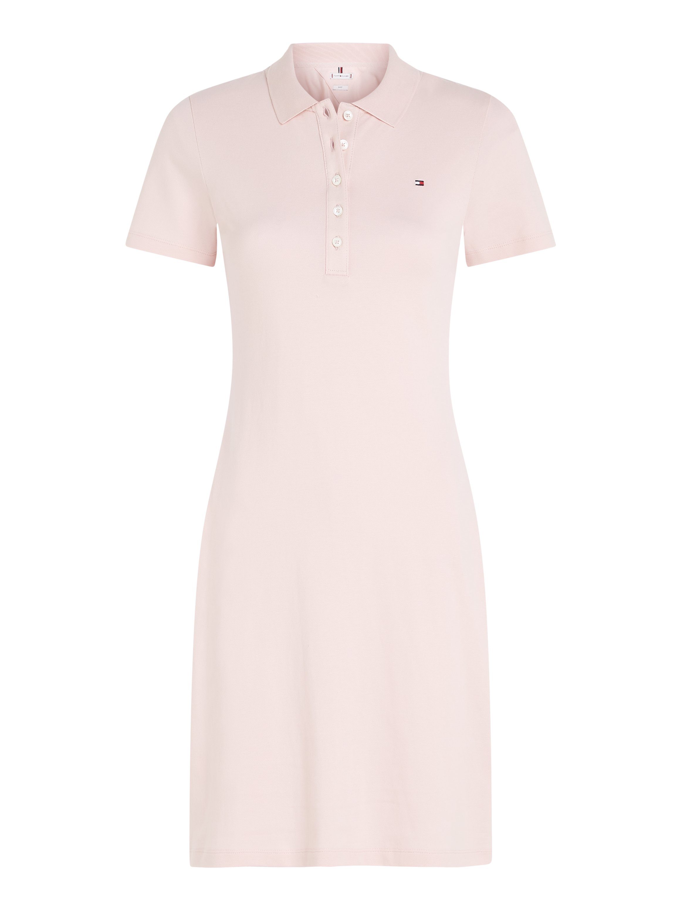 Tommy Hilfiger Polojurk 1985 SLIM PIQUE POLO DRESS SS met subtiele tommy hilfiger logo-borduurwerk op de borst