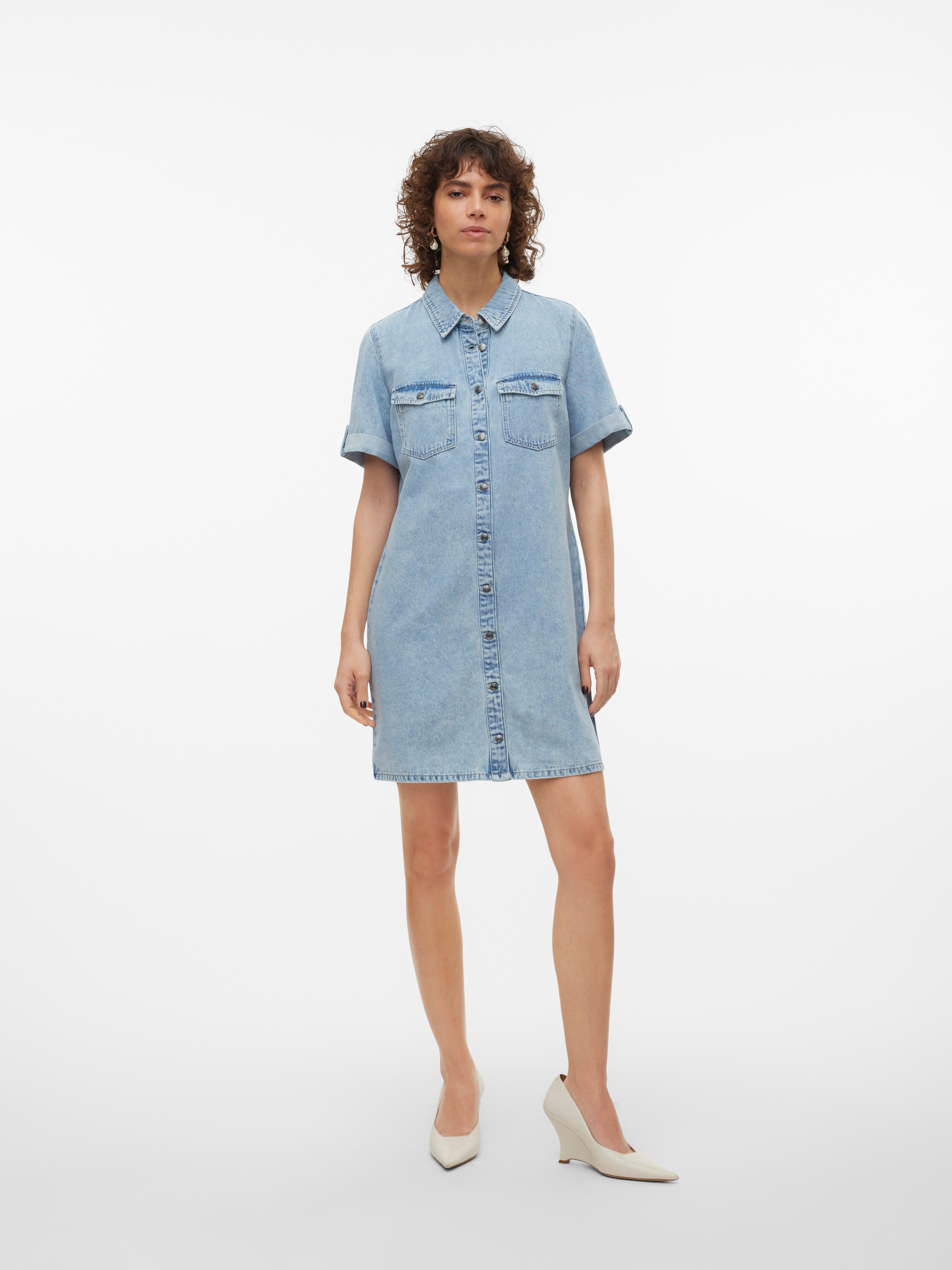 Vero Moda Jeans jurk VMJENNIE SS SHORT DENIM DRESS NOOS