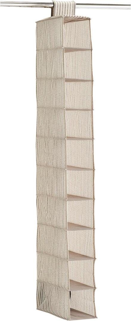 Zeller Present Multifunctionele mand Strepen 10 vakken, fleece, beige