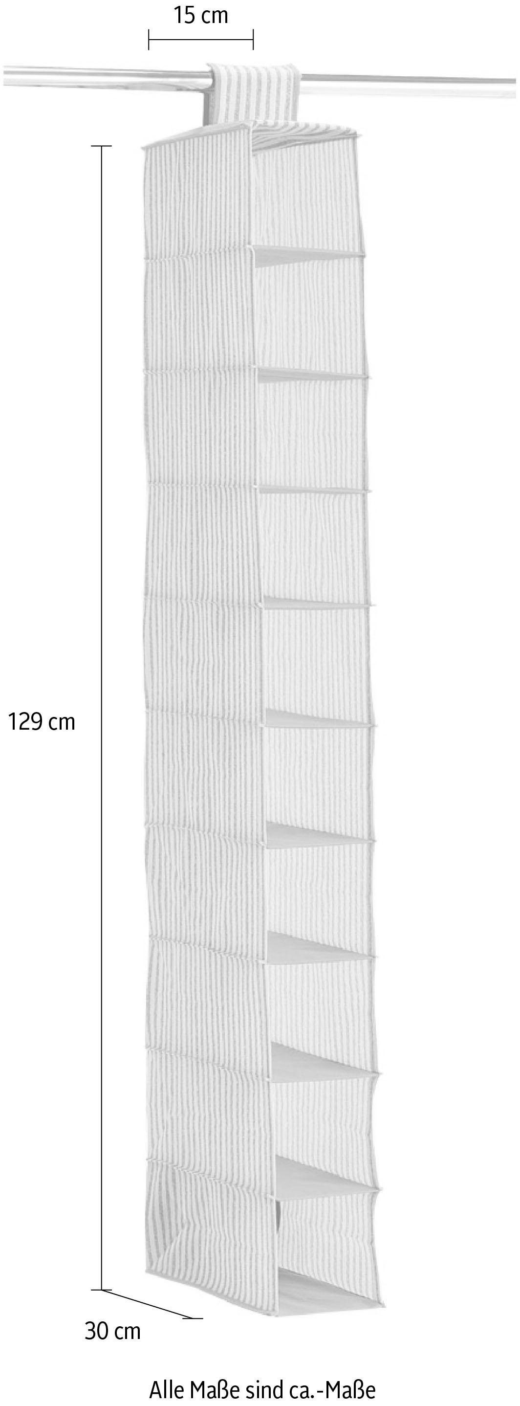 Zeller Present Multifunctionele mand Strepen 10 vakken, fleece, beige