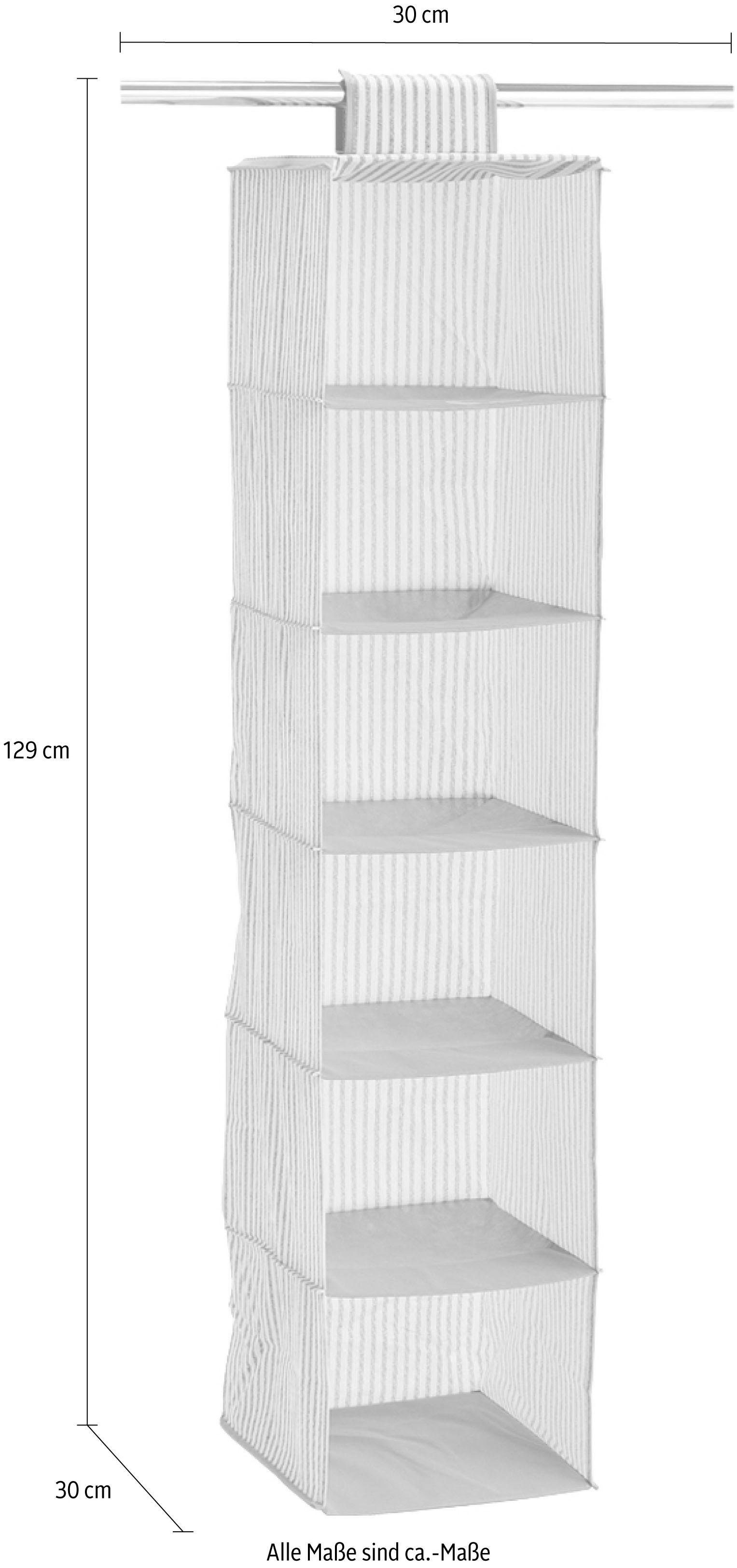 Zeller Present Multifunctionele mand Strepen 6 vakken, fleece, beige