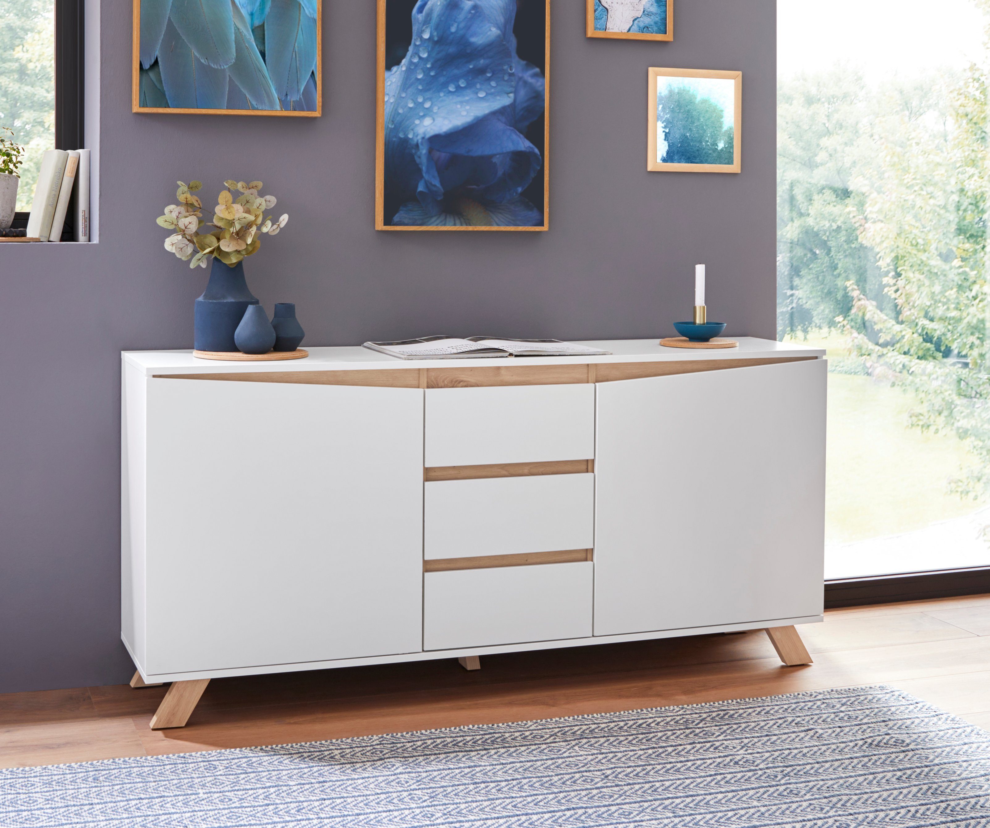 Homexperts Dressoir Vicky , breedte 160 cm of 180 cm, in matwit