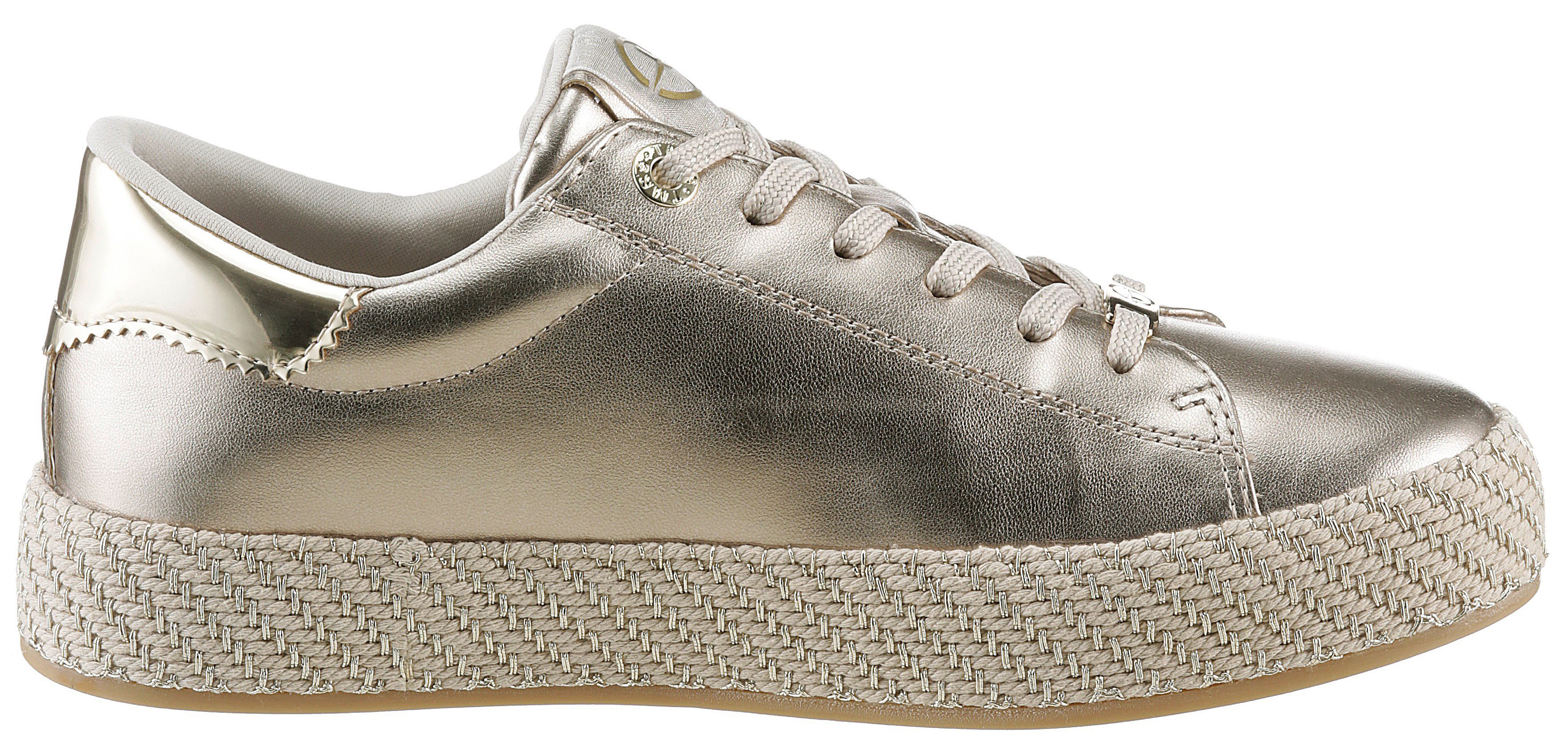 Tamaris Plateausneakers , vrijetijdsschoen, lage schoen, veterschoen met textielkoord aan het plateau