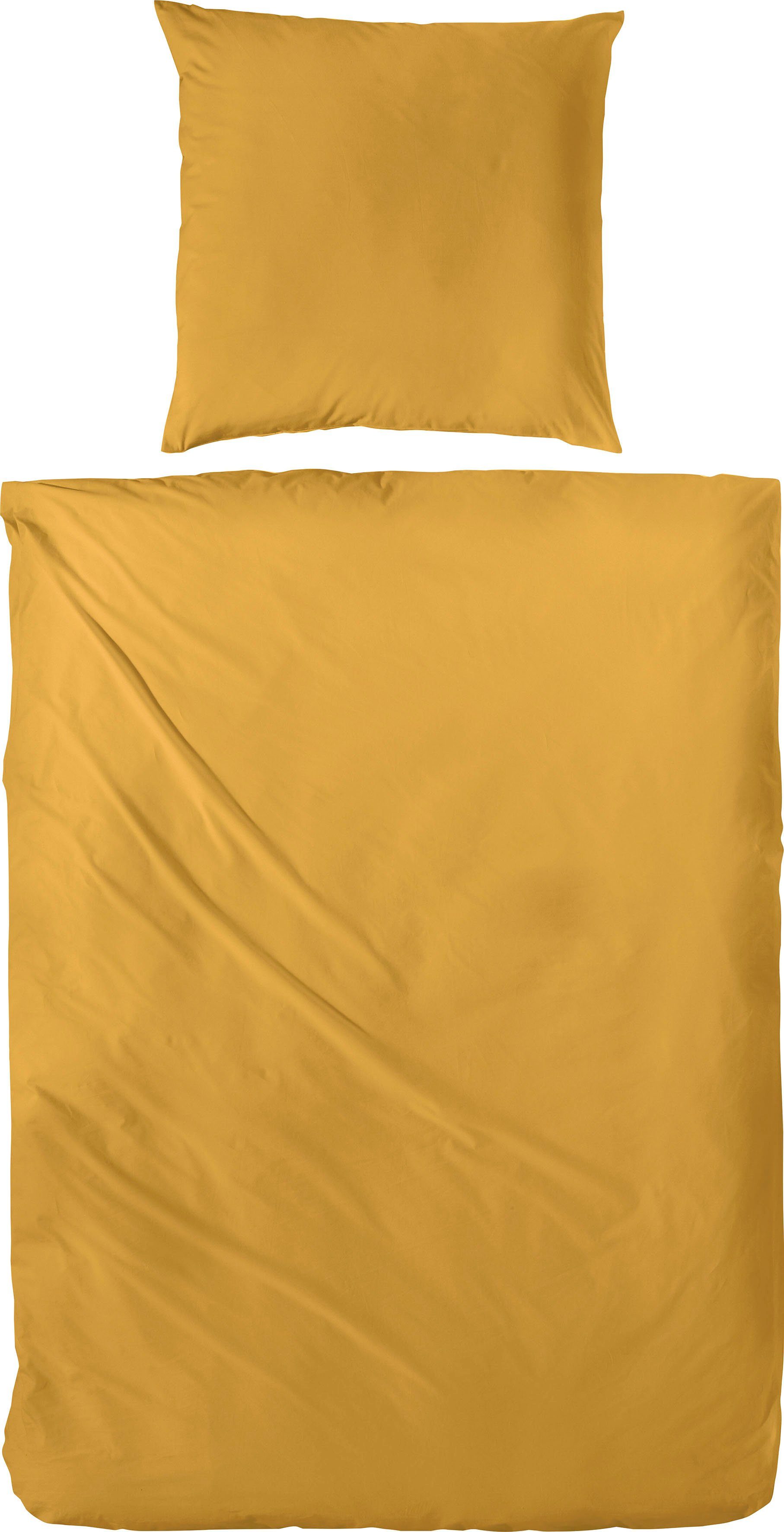 Primera Overtrekset Uni luxe-satijn in mt. 135x200, 155x220 of 200x200 cm Dekbedovertrek van katoen, unikleurige dekbedovertrek met ritssluiting