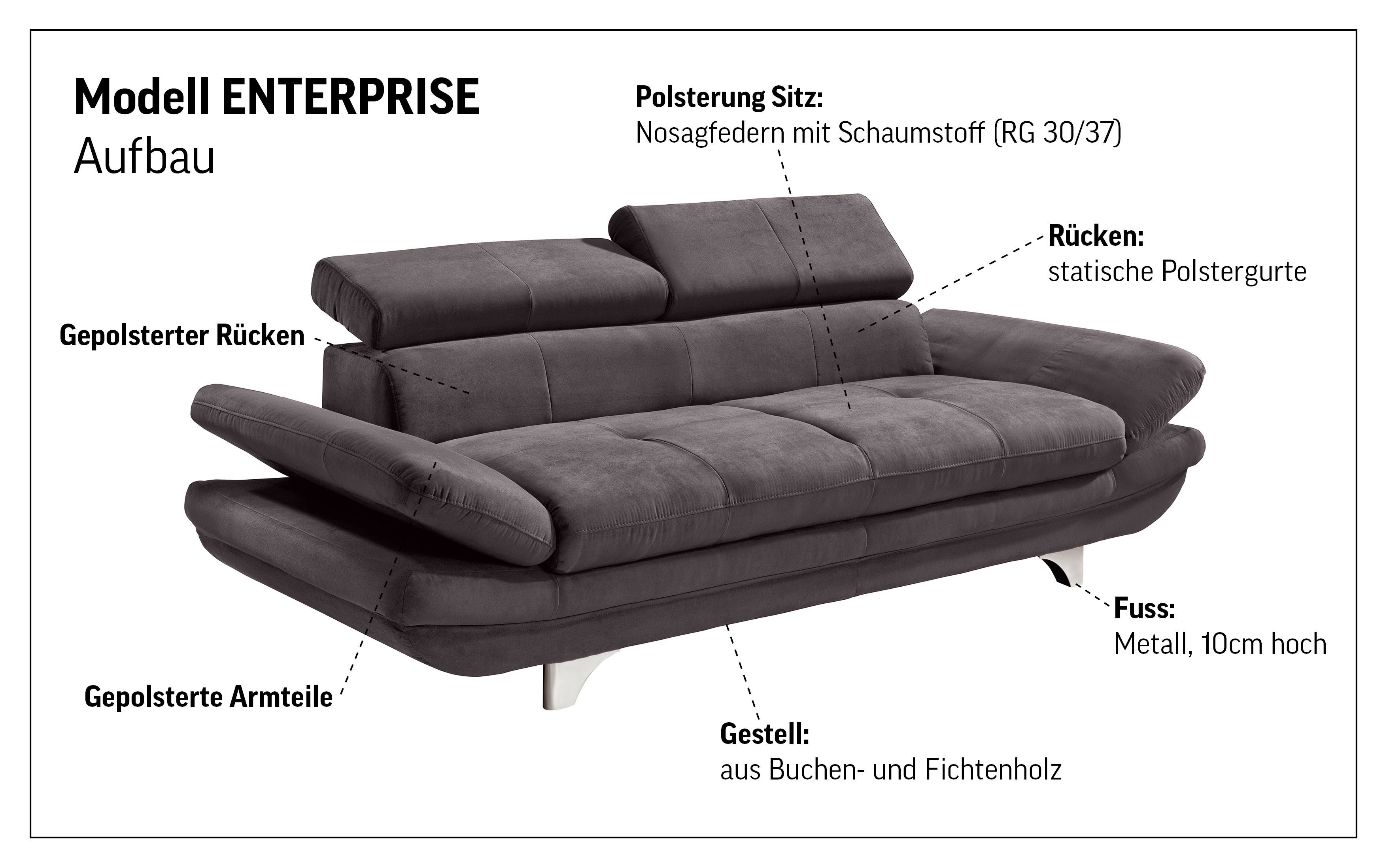 COTTA 3-zitsbank Enterprise Big-sofa, met verstelbare armleuning en rugleuning