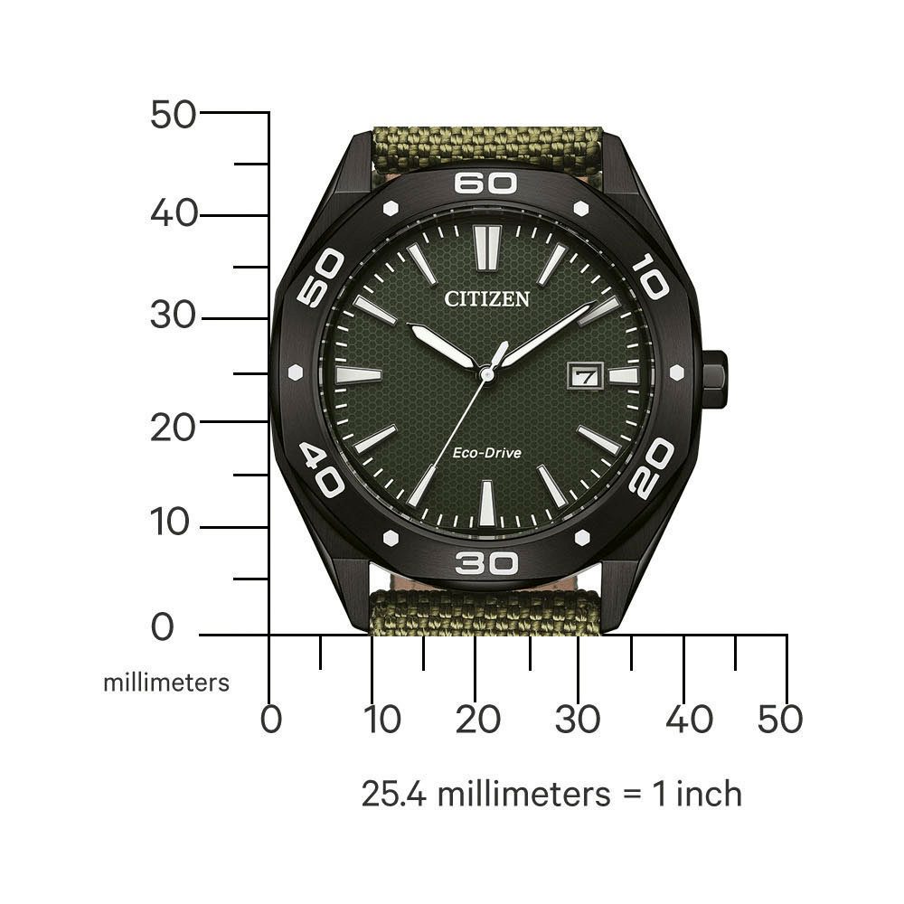 Citizen Solarhorloge Polshorloge, herenhorloge, roestvrijstalen band, analoog, datum, Eco-Drive