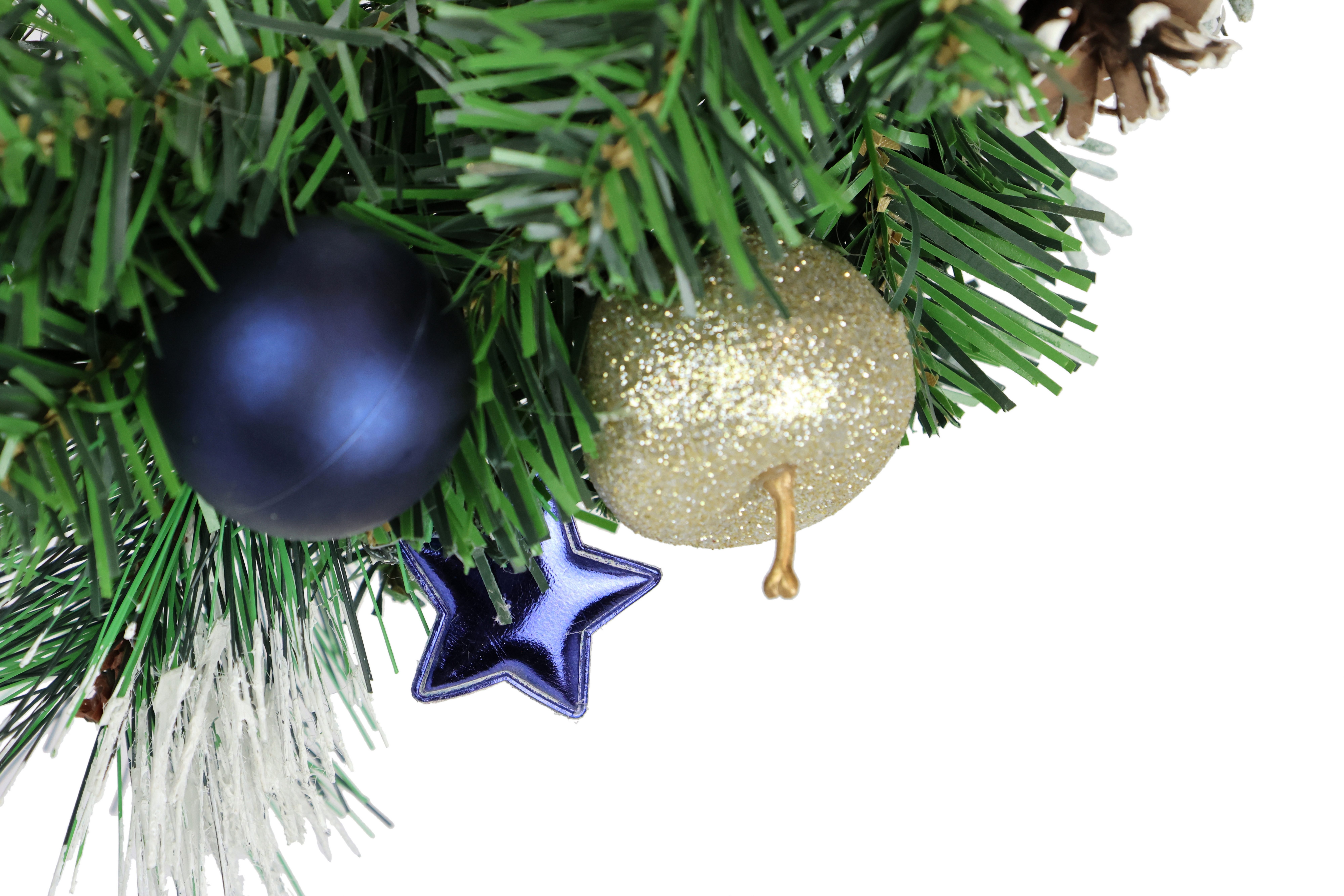 I.GE.A. Kunstkrans Gedecoreerde kerstkrans bal/ster/appel/kegel Dennenkrans kerst kunstmatig versierd adventskrans (1 stuk)