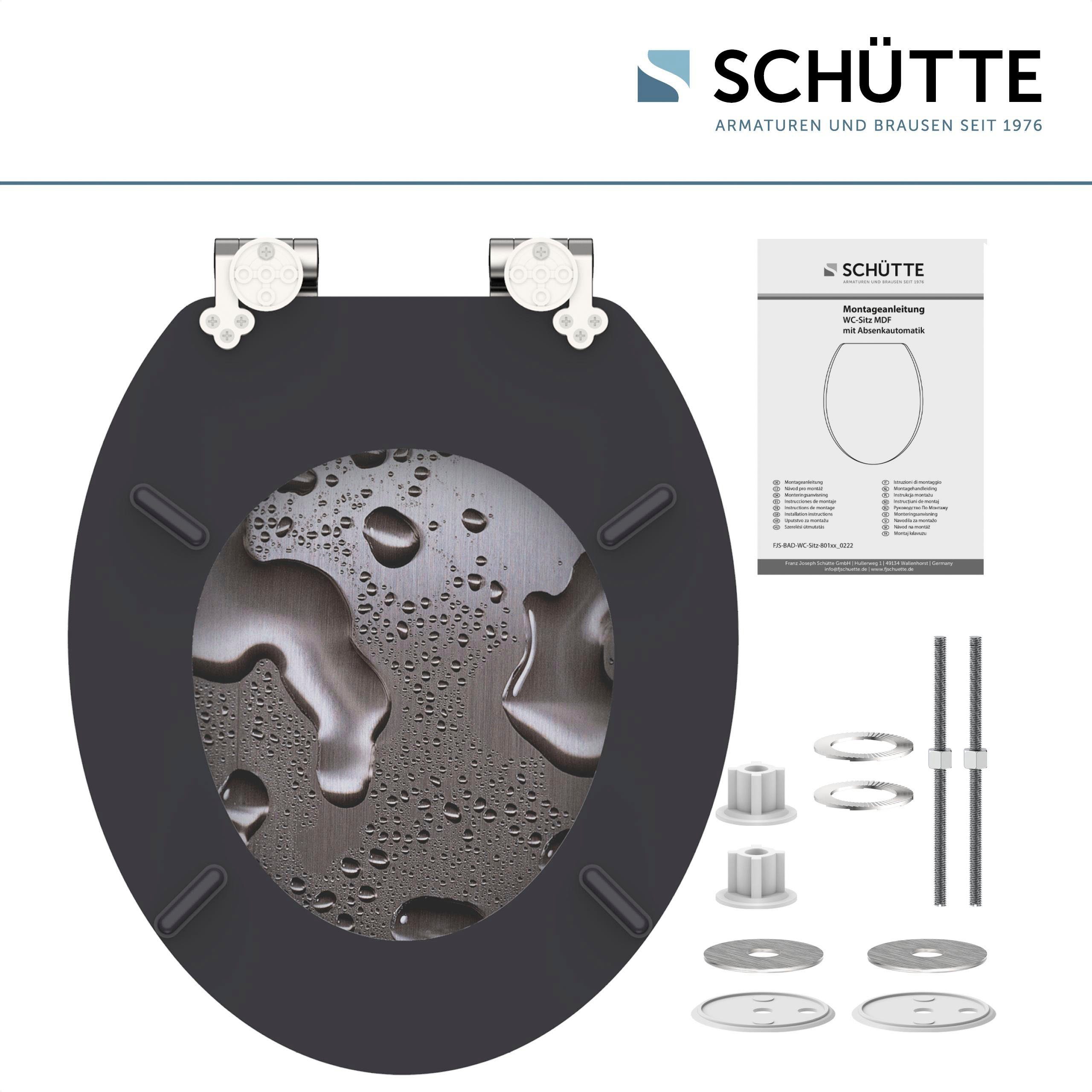Schütte Toiletzitting Grey steel met softclosemechanisme en houten kern, mdf