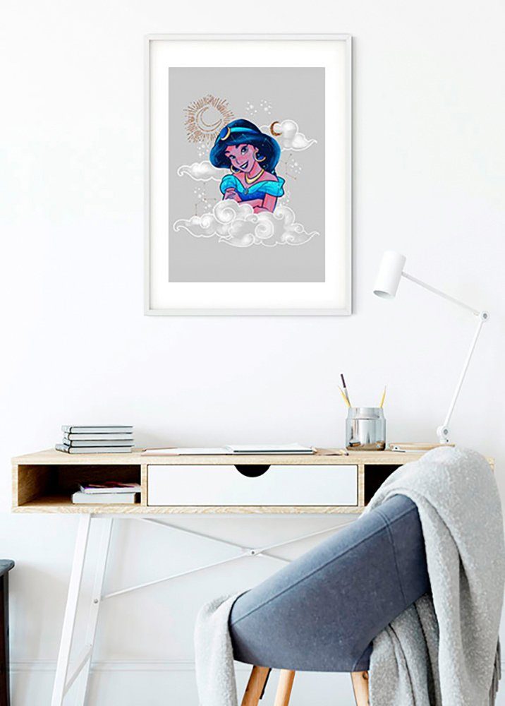 Komar Wanddecoratie Jasmijn Clouds Wanddecoratie voor de kinderkamer - zonder lijst (1 stuk)