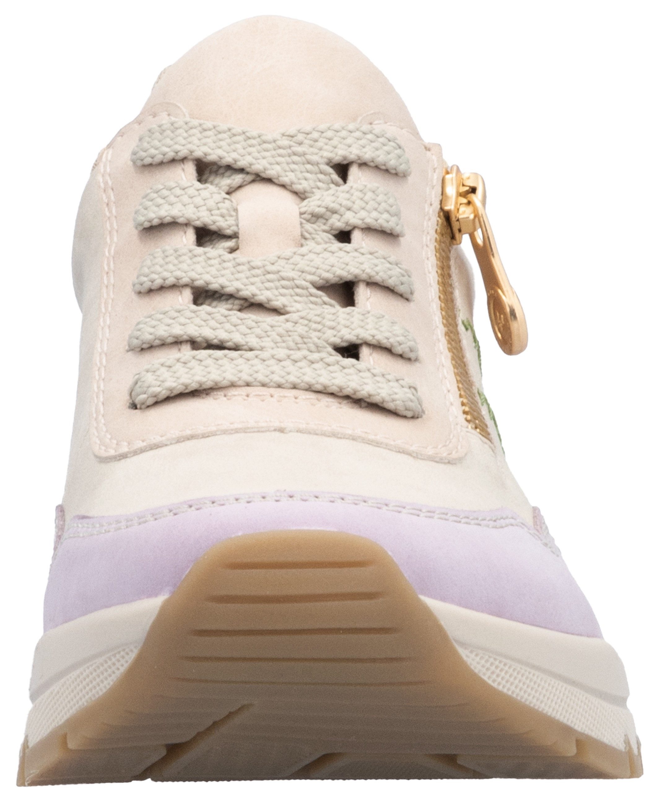 Rieker Sneakers met sleehak , vrijetijdsschoen, lage schoen, veterschoen in comfortabele vorm