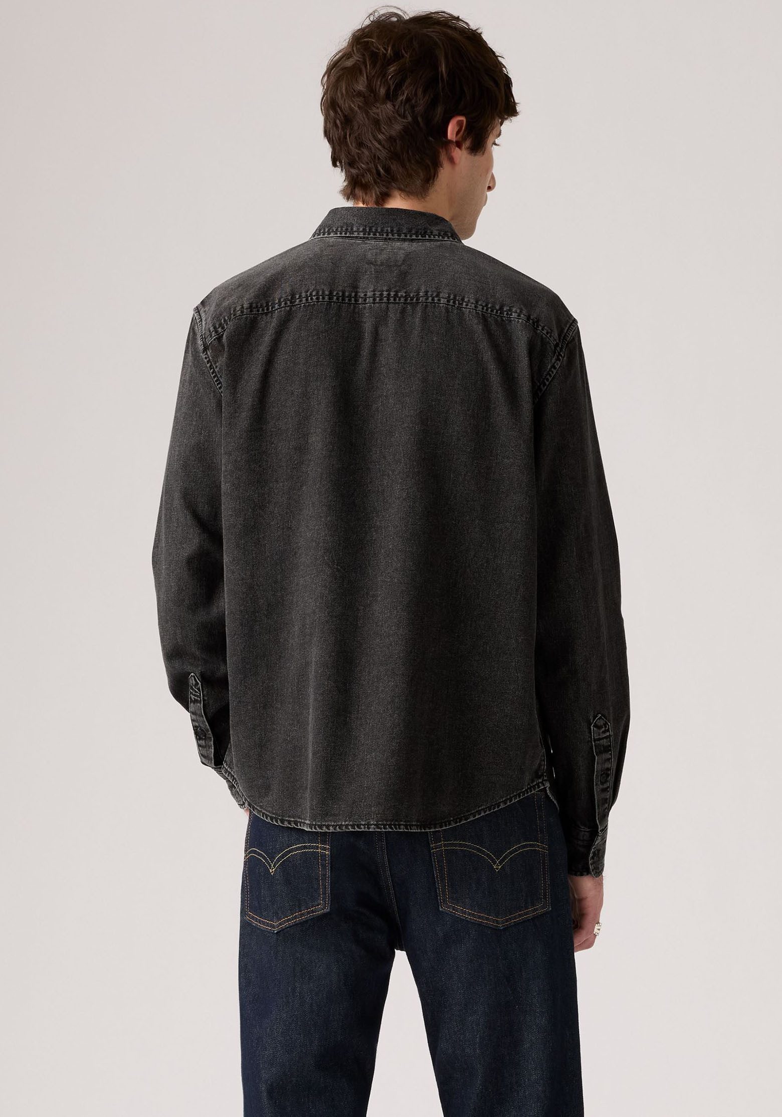 Levi's® Overhemd met lange mouwen AUTHENTIC BUTTON DOWN met ton-in-ton logo-borduursel op de borst