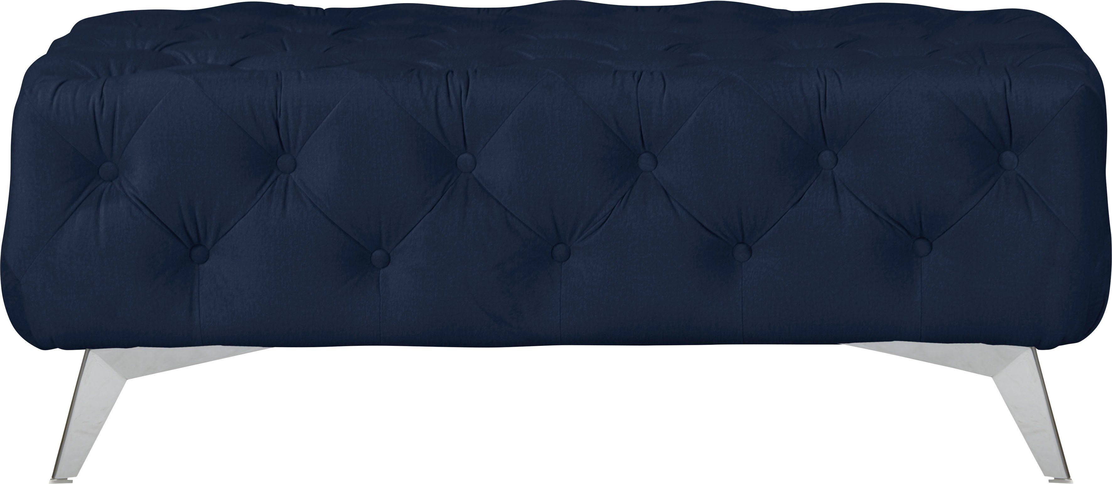 leonique hocker amaury chesterfield-look, breedte 120 cm, kleur van de poten ter keuze blauw