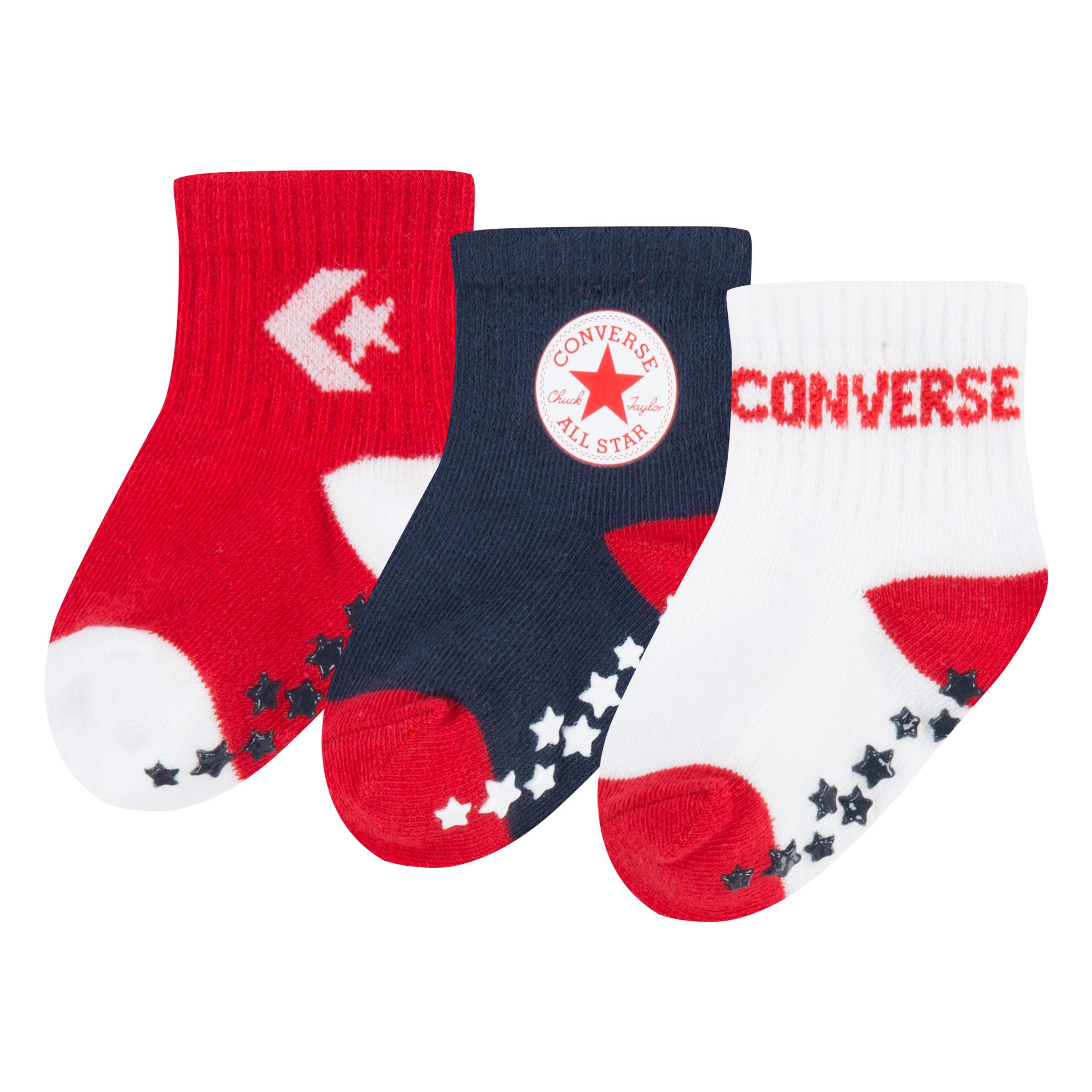 Converse ABS-sokken CONVERSE LOGO INFANT TODDLER NO SLIP QUARTER 3 PK (3 paar)