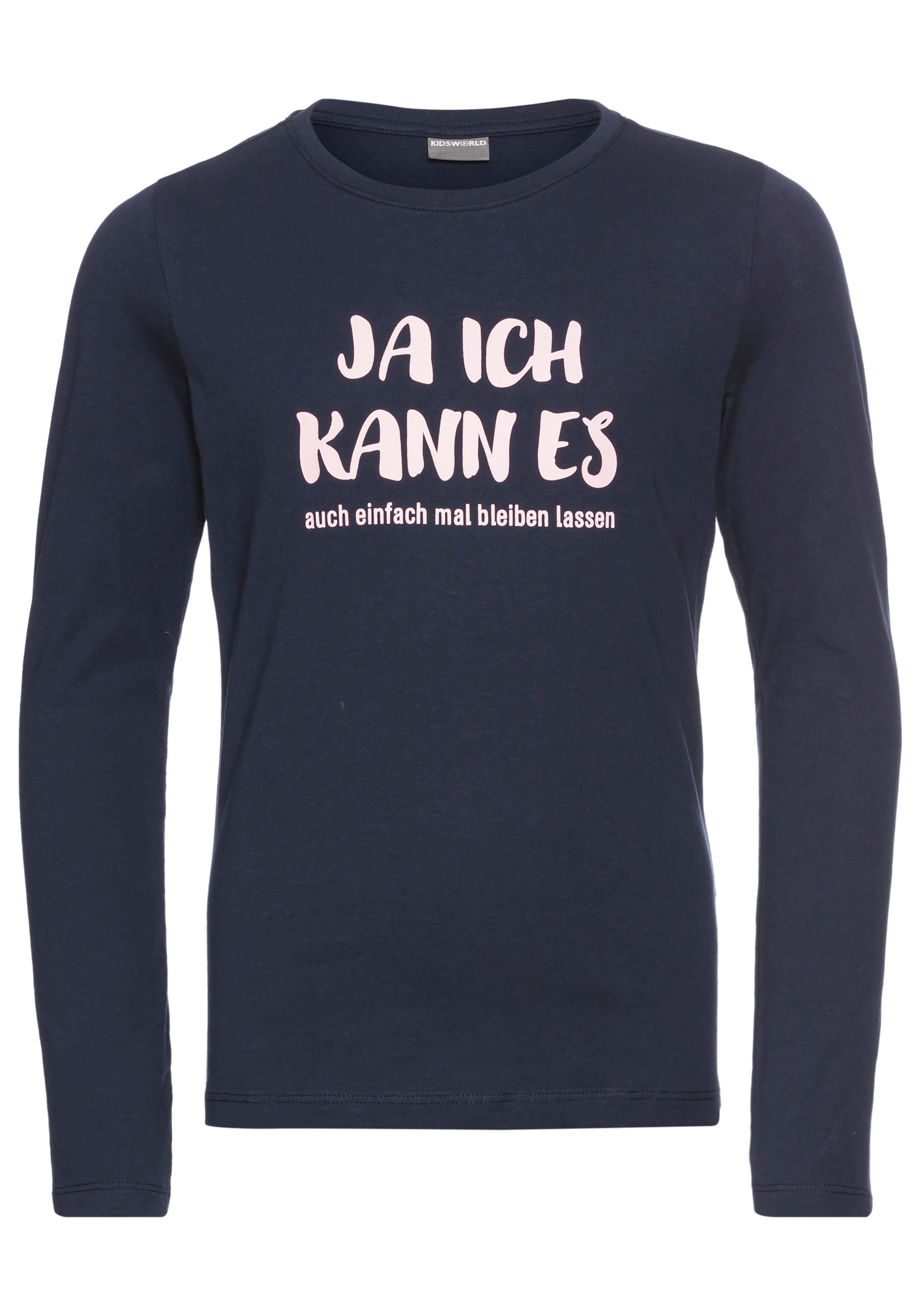 KIDSWORLD Shirt met lange mouwen Ja ik kan het ... - Spreuk