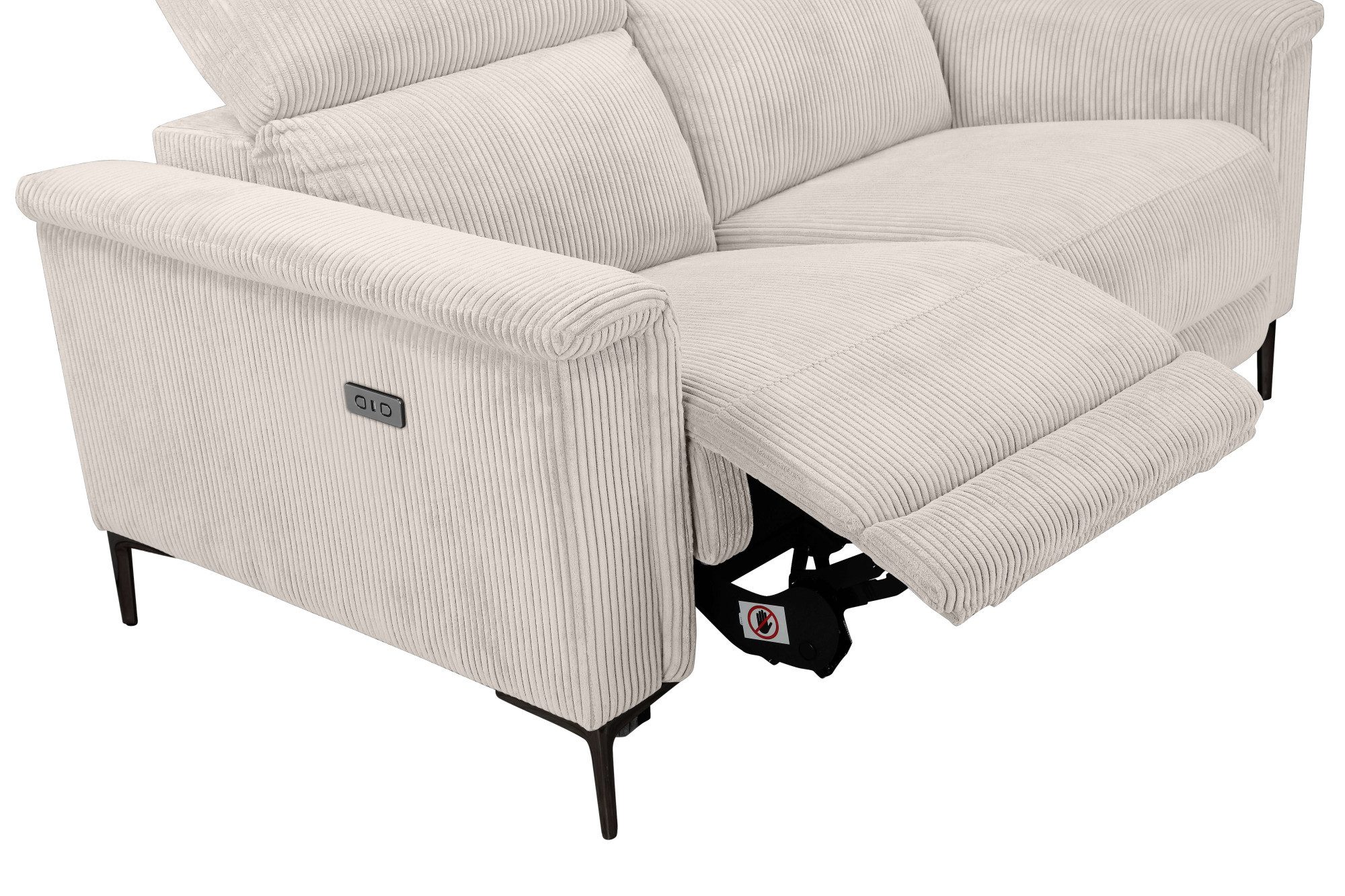 Places of Style 2-zitsbank Lund in Cord, met handmatige of elektrische
