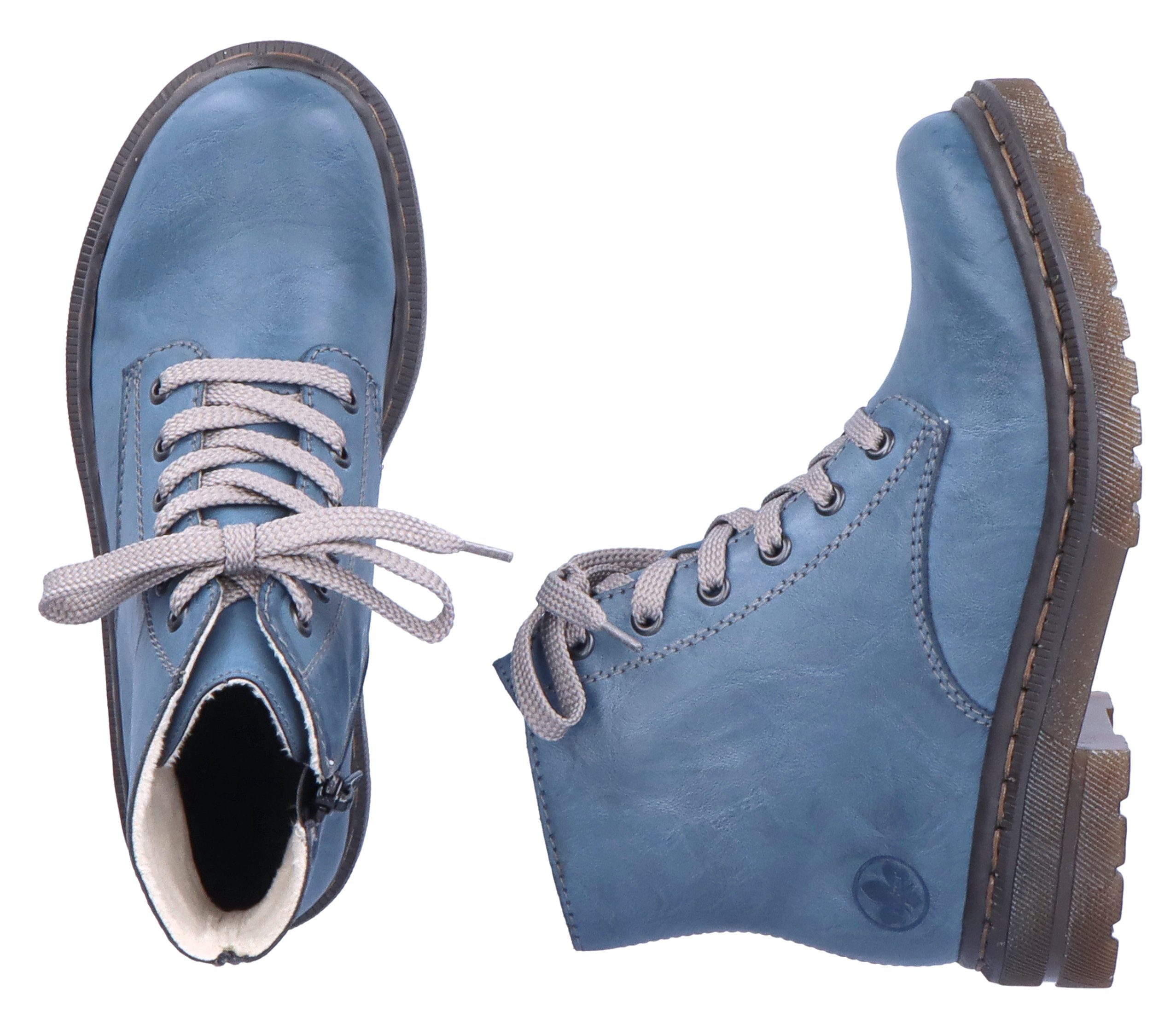 Rieker Hoge veterschoenen veterschoen, blokhak, met logo-embossing