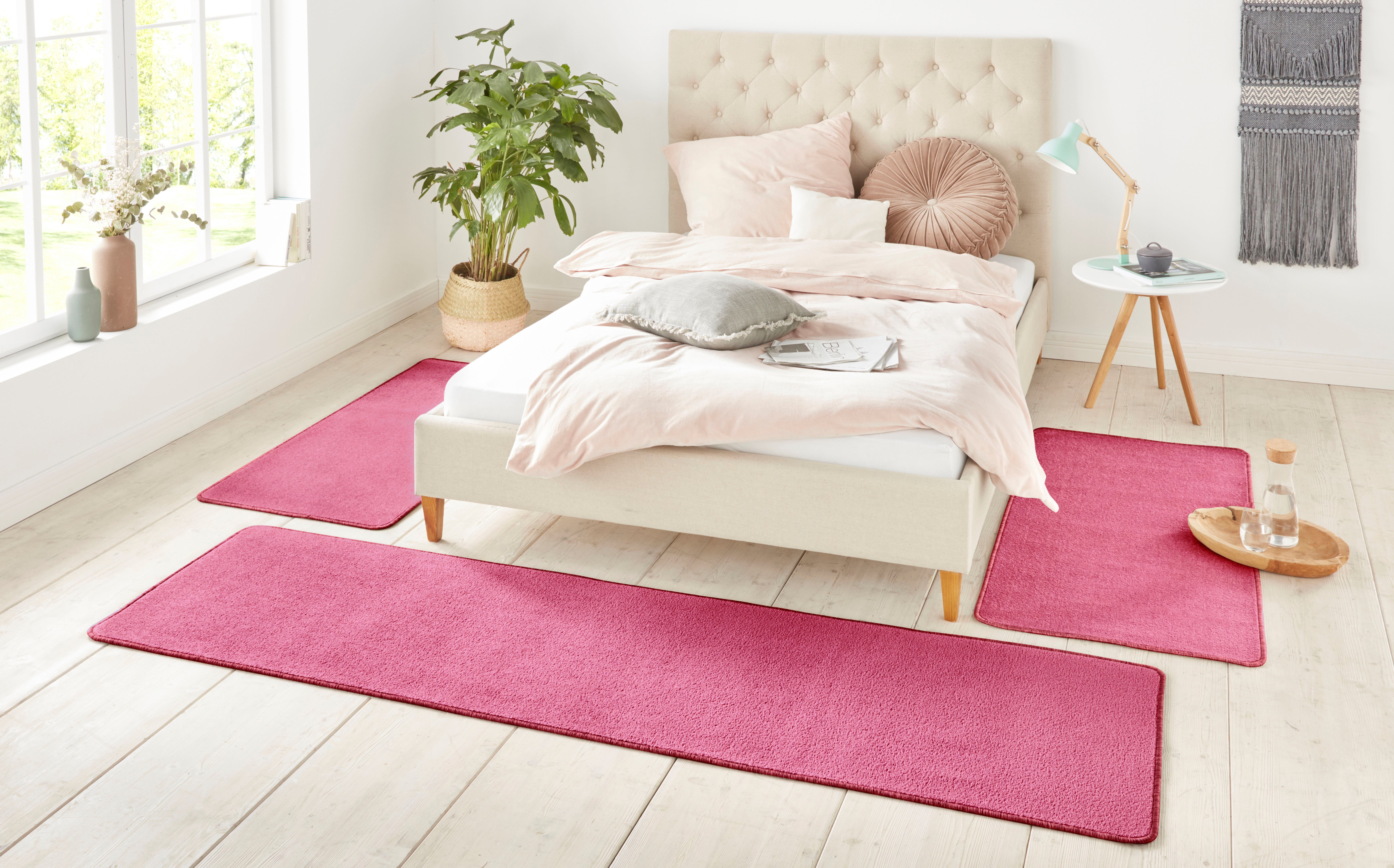 HANSE Home Set slaapkamerkleedjes Shashi Korte pool, unikleur, vloerkleed, bedloper, slaapkamerkleed, loper