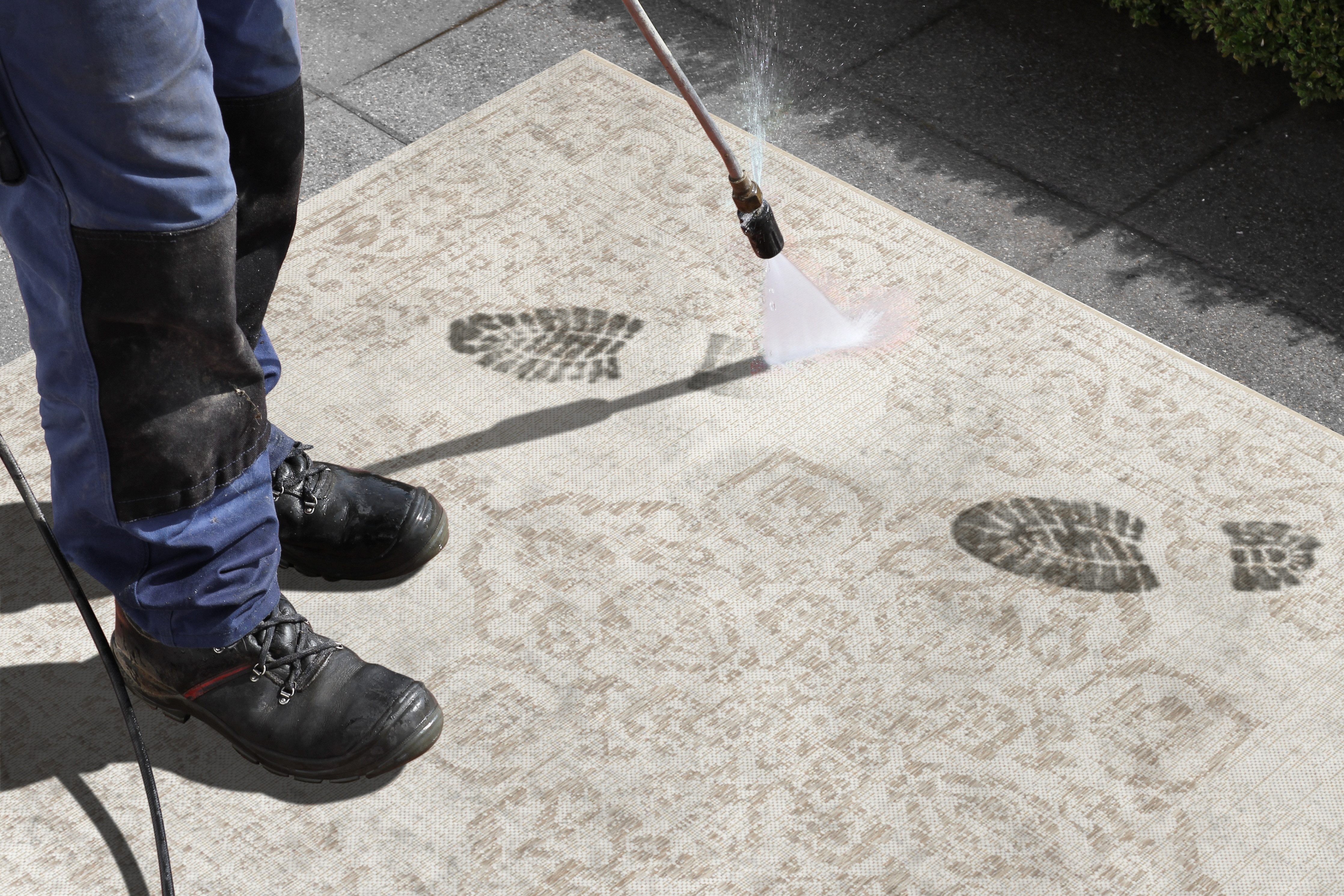 NORTHRUGS Vloerkleed Tilos In- & outdoor, korte pool, oriëntaals, vintage, woonkamer, tuin