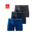boss lange boxershort boxer brief 3p met in kleur bijpassende weefband (3 stuks) blauw