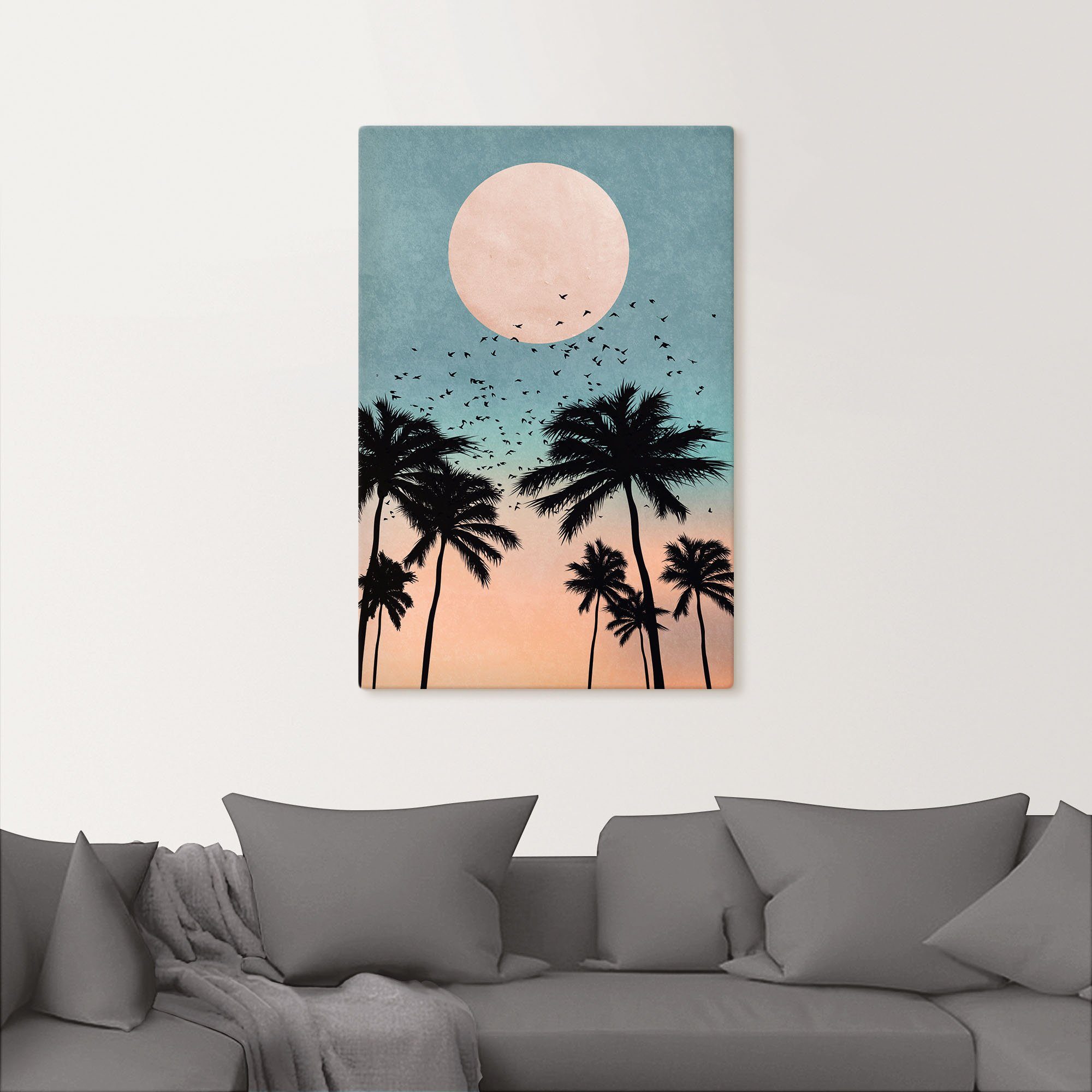 Artland Artprint op linnen Zonsopkomst gespannen op een spieraam