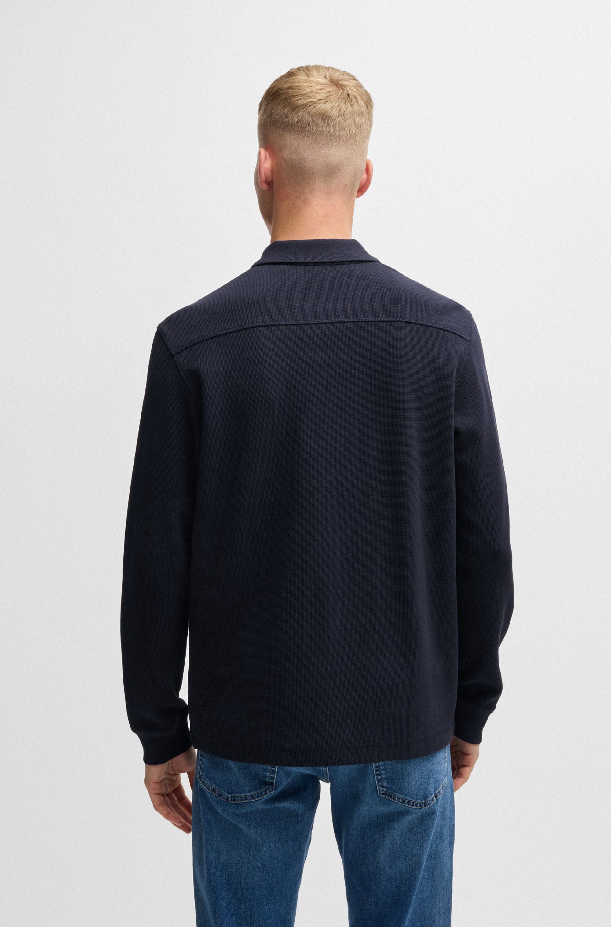 Boss Orange Poloshirt Petempestolong met knoopsluiting