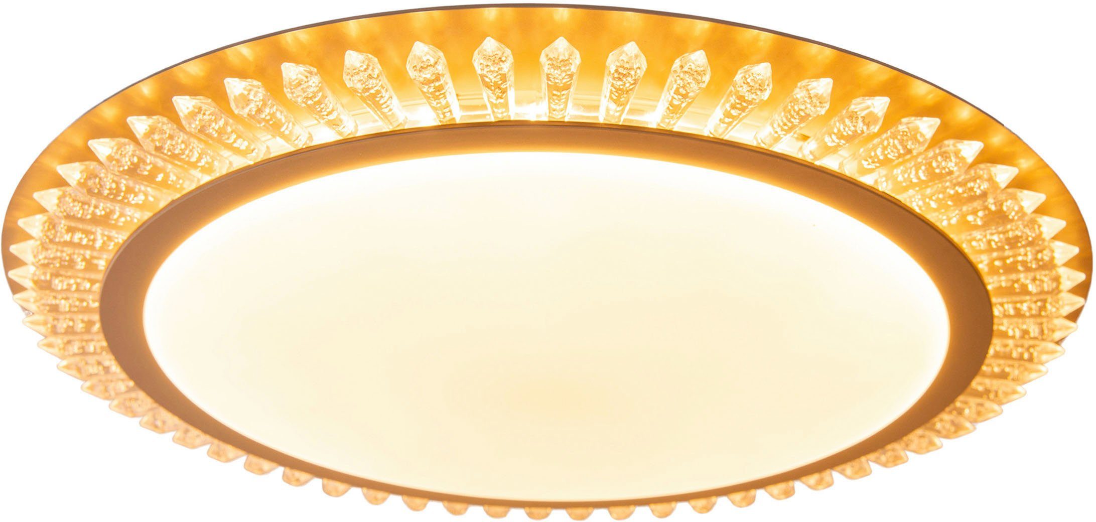 näve Led-plafondlamp Madison dimbaar, cct-kleurwissel in 3-niveaus, afstandsbediening, diamantfacetten (1 stuk)