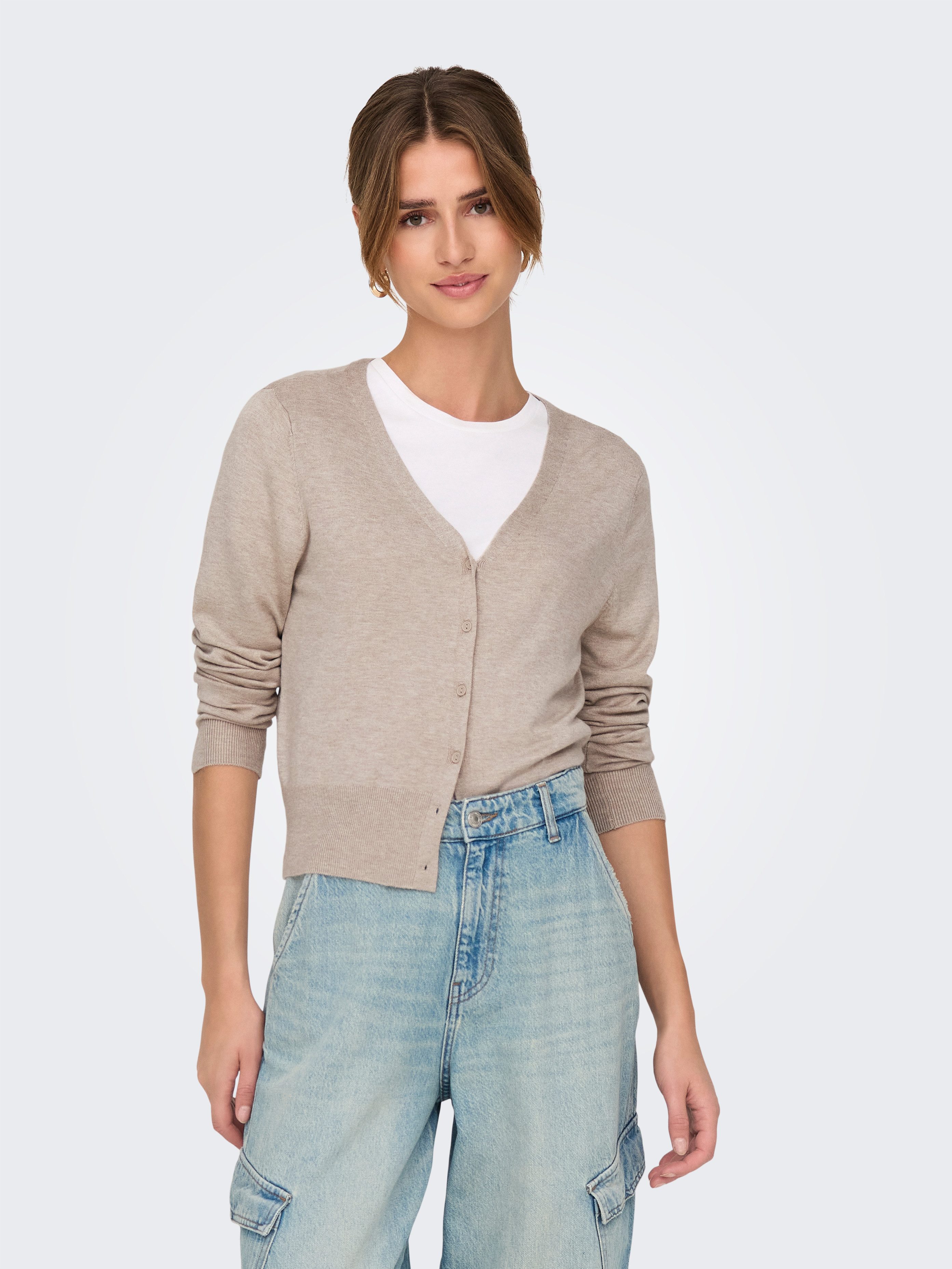 Only Vest ONLVENICE LIFE LS VNECK CARDI KNT NOOS