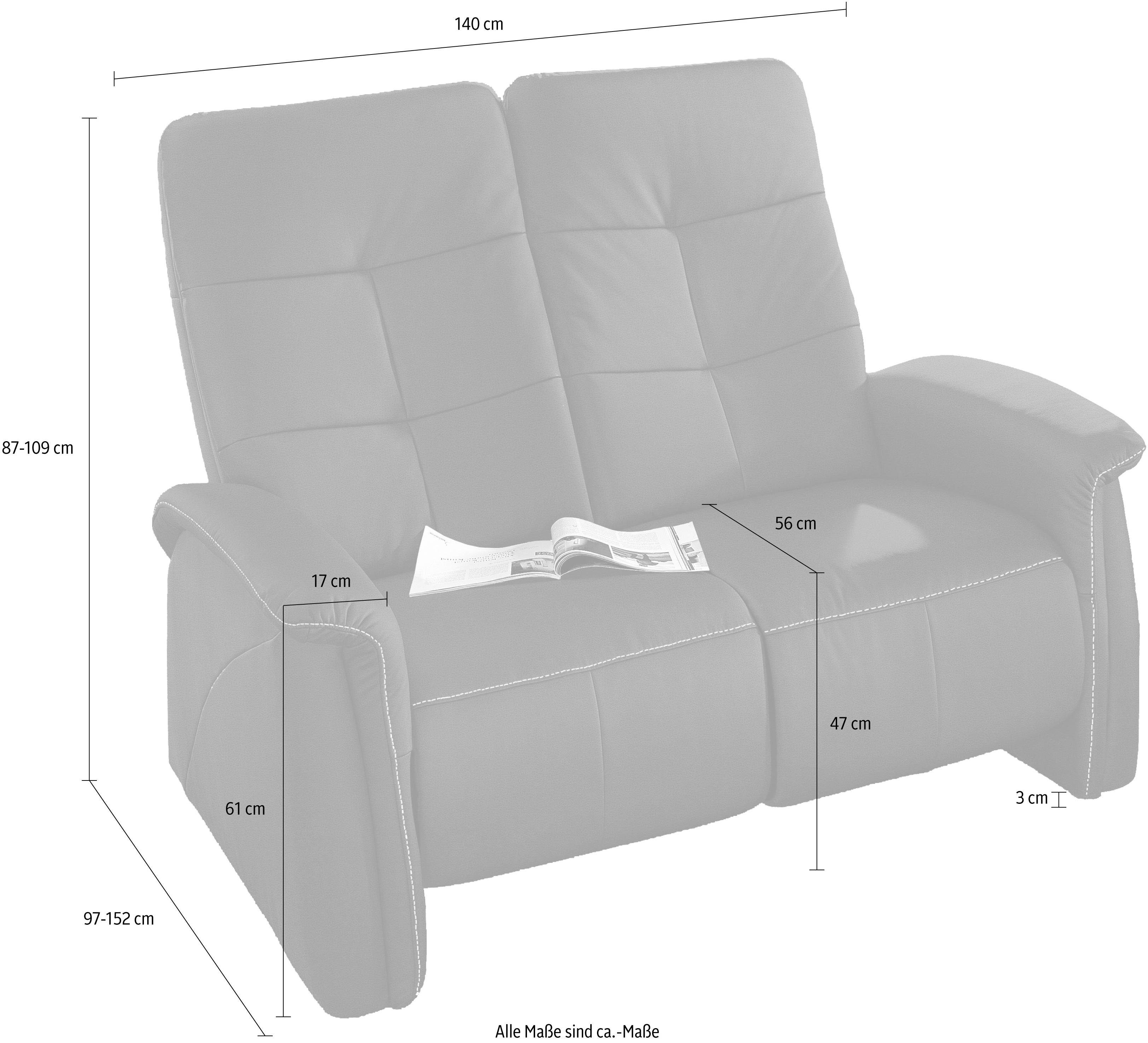 exxpo - sofa fashion 2-zitsbank Tivoli, bioscoopbank, comfortabel en handig door de relaxfunctie