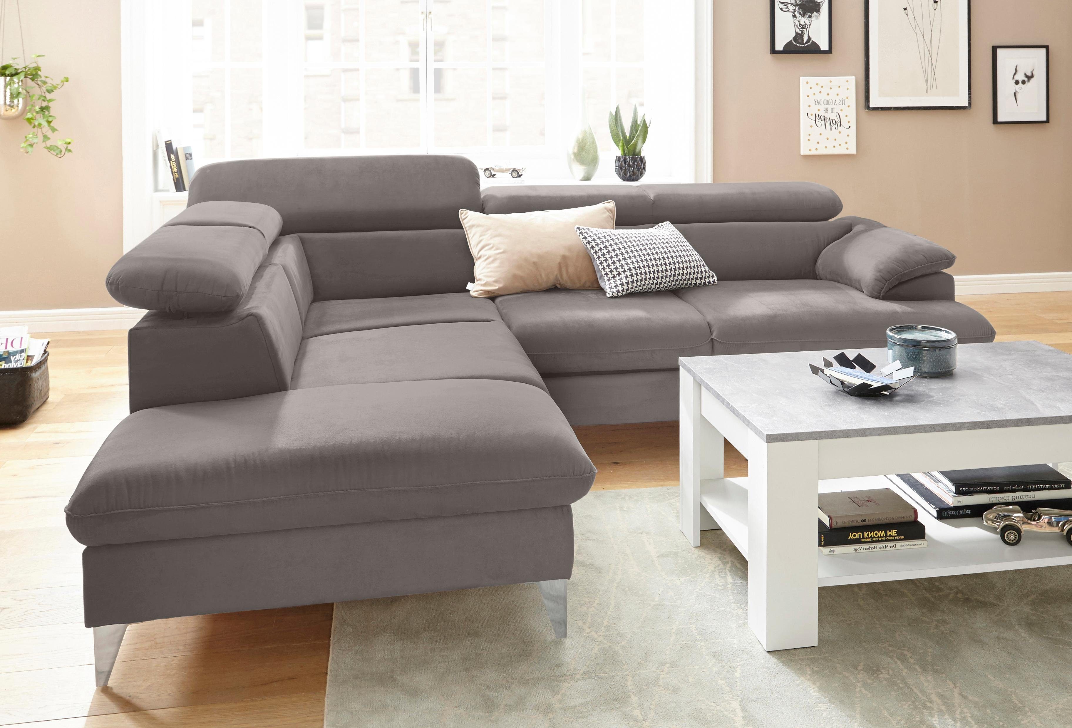 COTTA Hoekbank Caluso L-vorm met verstelbaar hoofdeind, naar keuze met slaapfunctie & bedkist