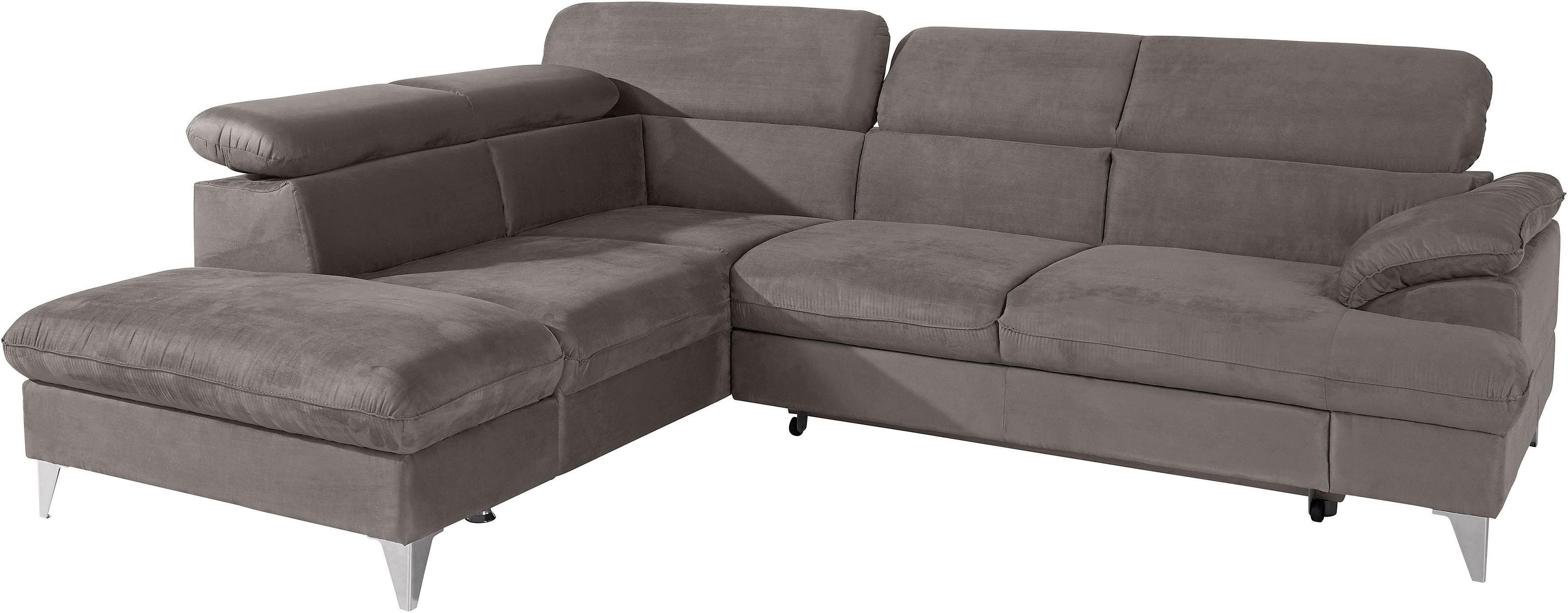 COTTA Hoekbank Caluso L-vorm met verstelbaar hoofdeind, naar keuze met slaapfunctie & bedkist