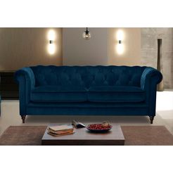 premium collection by home affaire chesterfield-bank chambal met klassieke capitonnage groen
