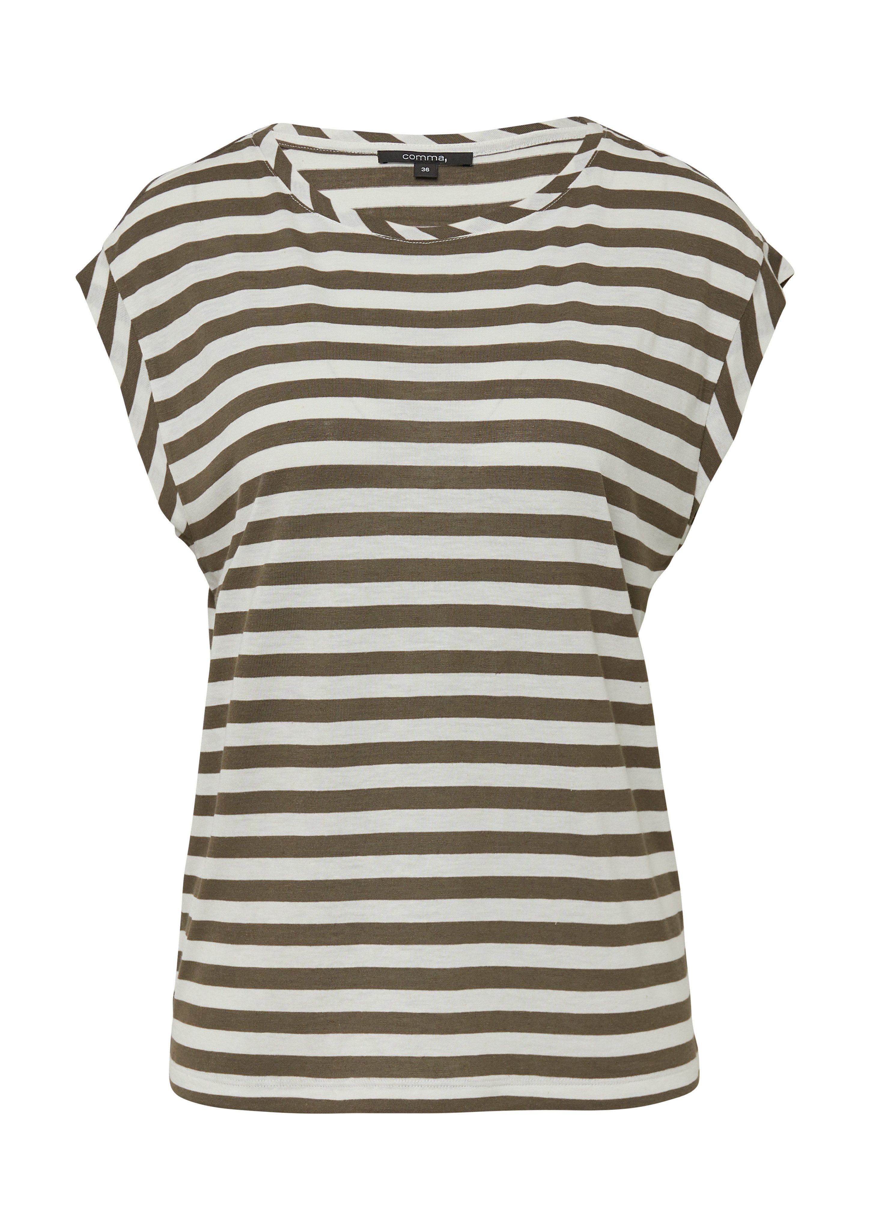 Comma T-shirt met streepmotief