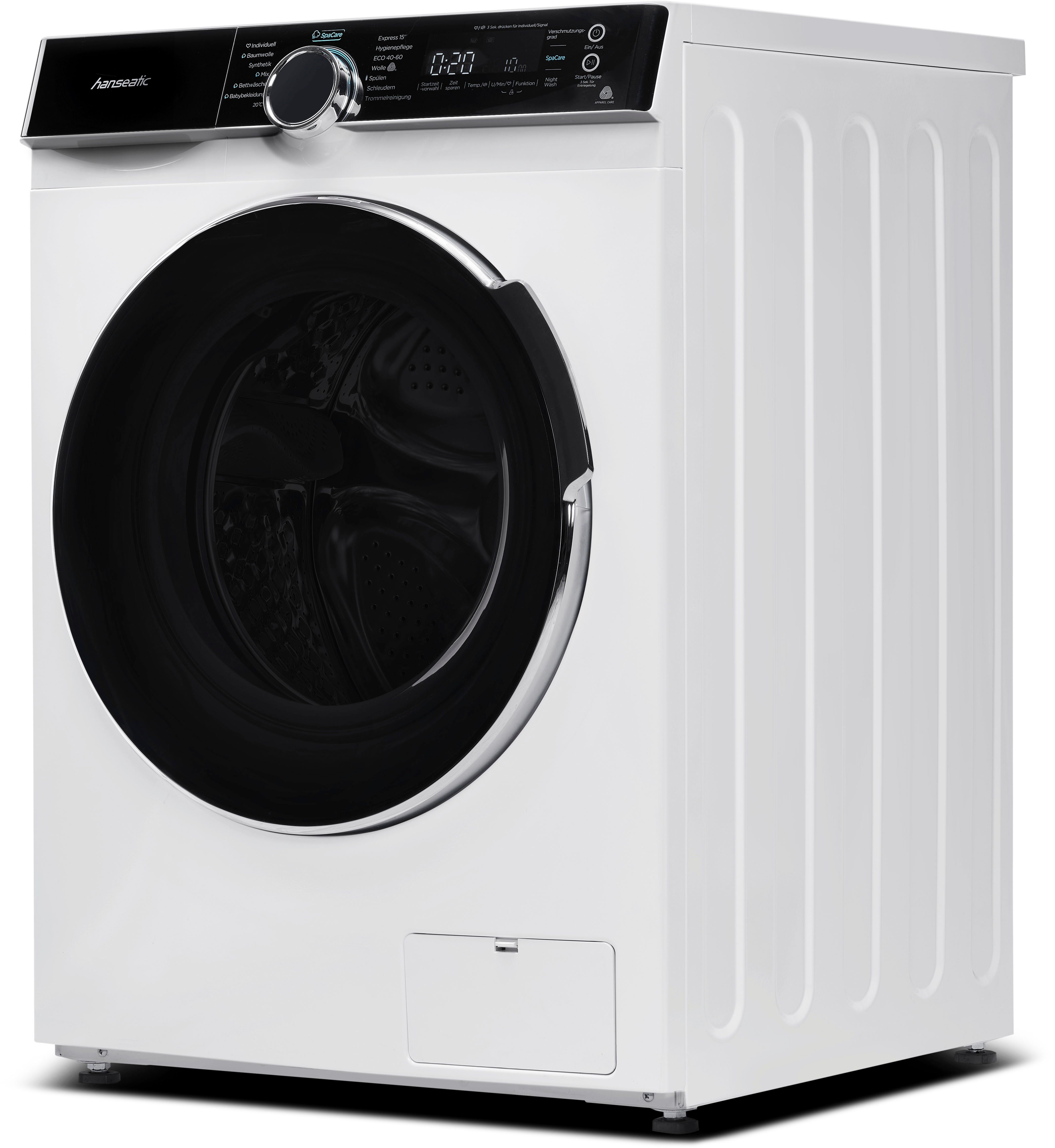 Hanseatic Wasmachine HWMK714A, Automatische dosering, nachtwasprogramma, overloopbeveiliging, stoomoptie