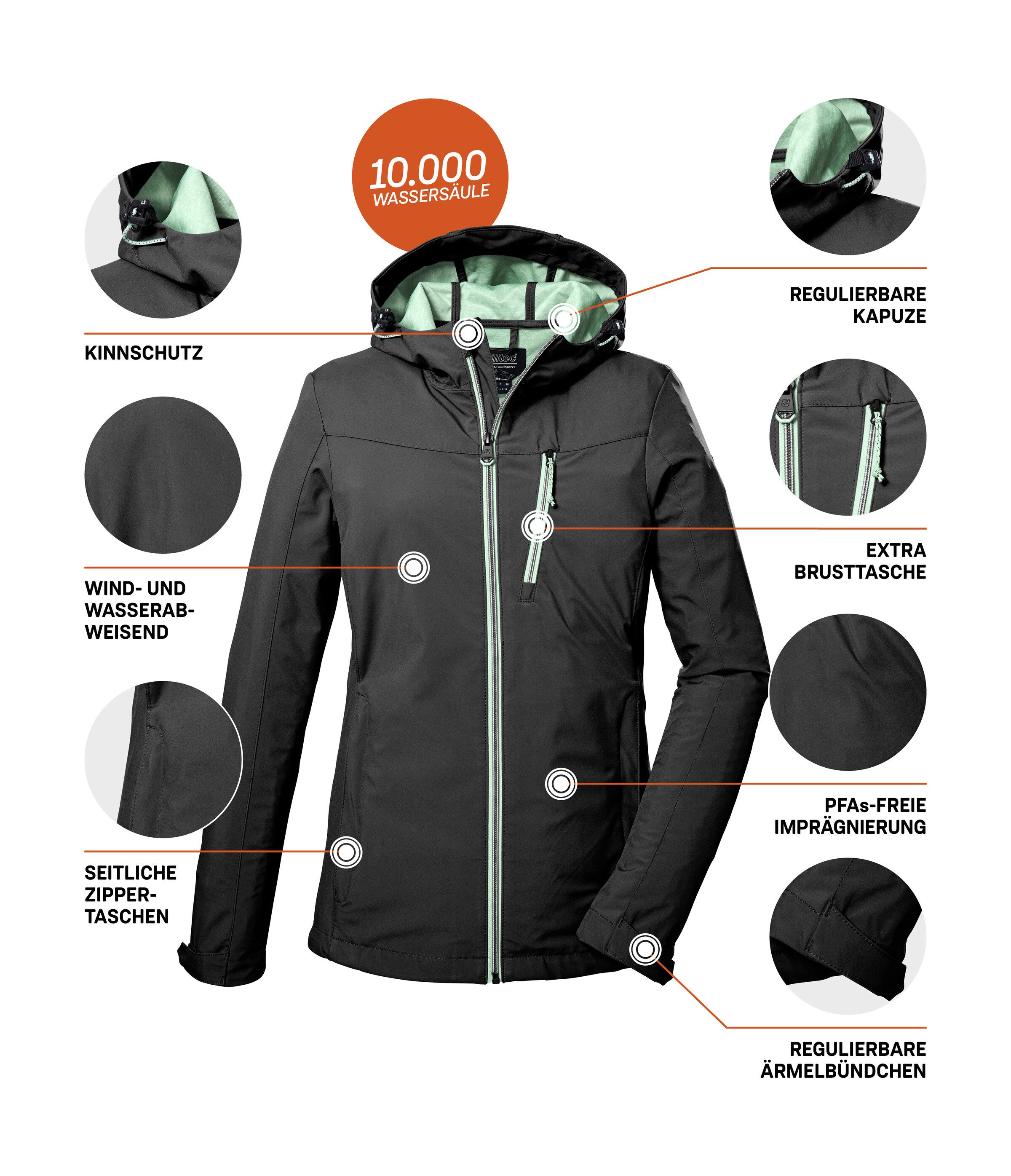 Killtec Softshell-jack KOS 89 WMN SFTSHLL JCKT Dames softshelljack: wind- en waterdicht, ademend