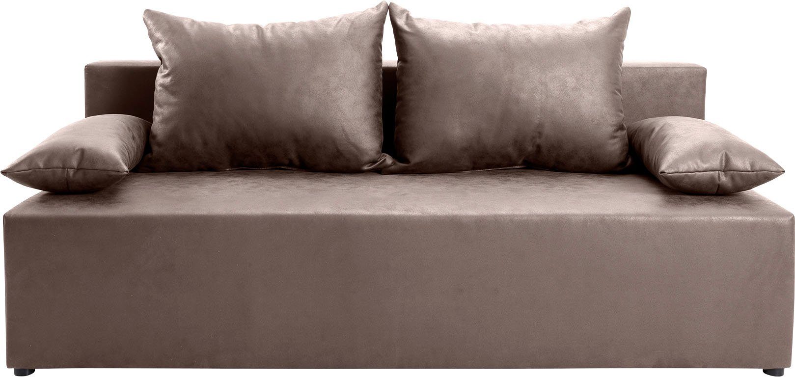 exxpo - sofa fashion Slaapbank Exxpo Tabou Slaapfunctie,bedkist, naar keuze met liftbedfunctie en binnenvering grijs, slaapbanken, Met slaapfunctie,