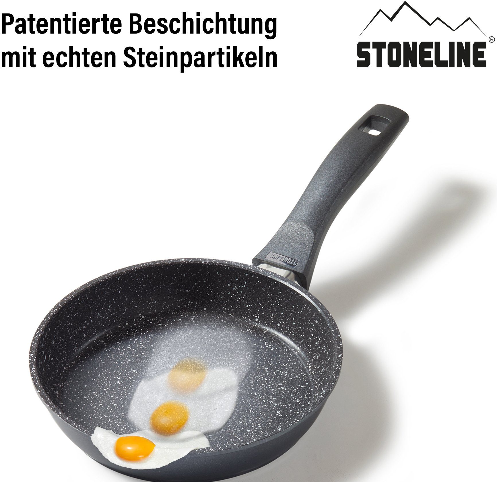 STONELINE Koekenpan krasvaste stoneline®-antiaanbaklaag, inductie