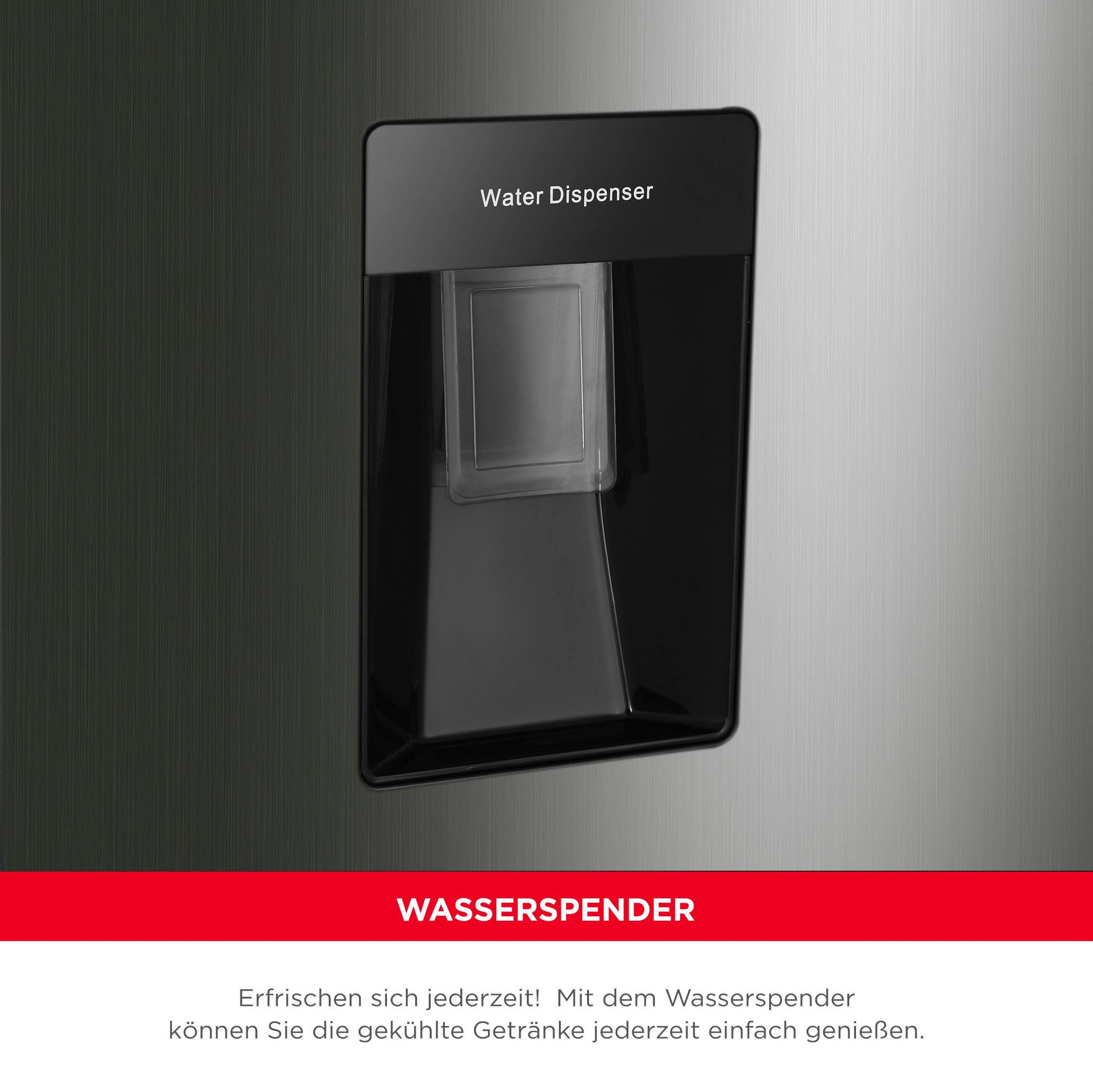 Hanseatic Koel-vriescombinatie HKGK18560CNFWDI NoFrost, Waterdispenser (1 stuk)