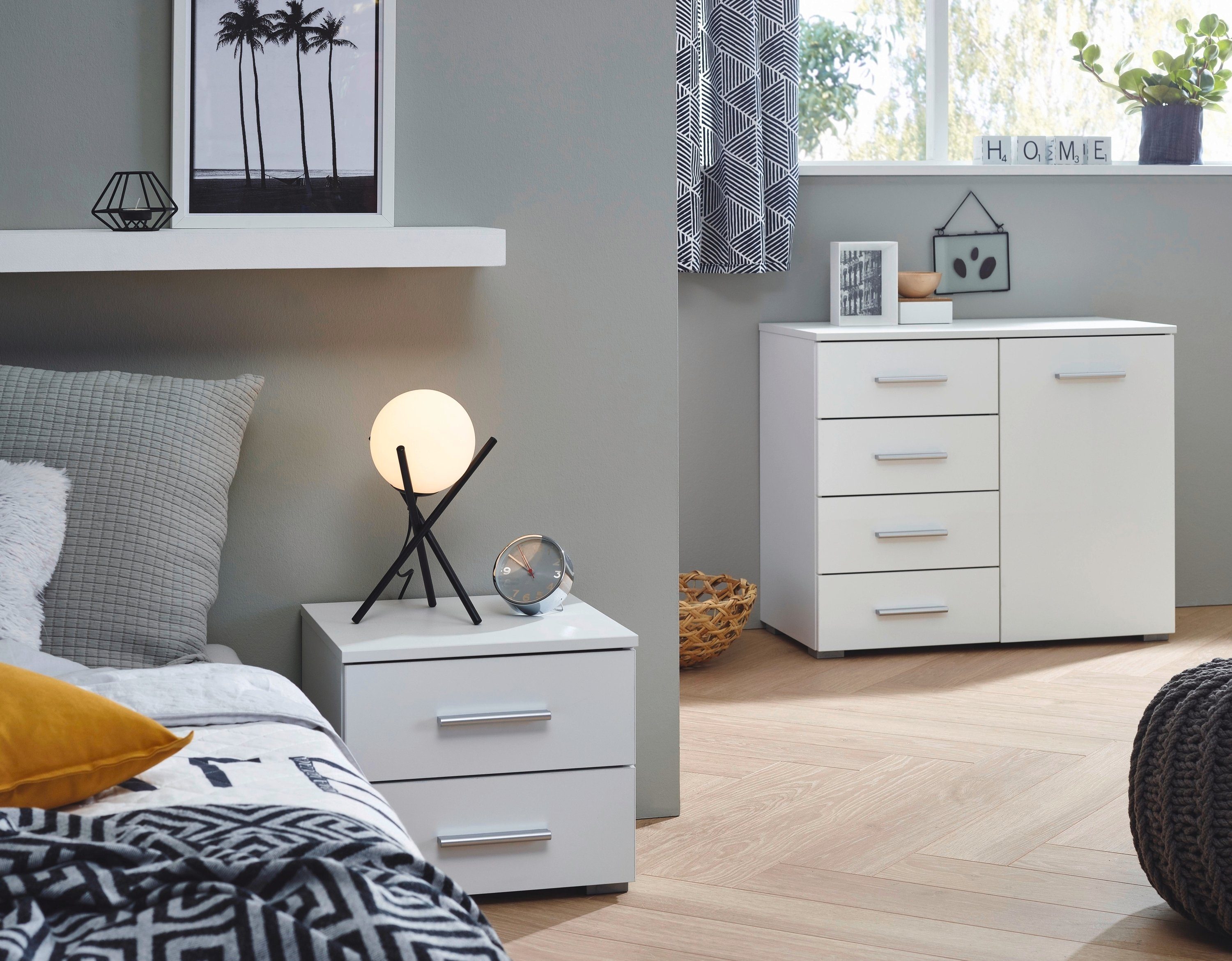 rauch Nachtkastje Base set van 2, optioneel met modern hoogglanzend front (set)