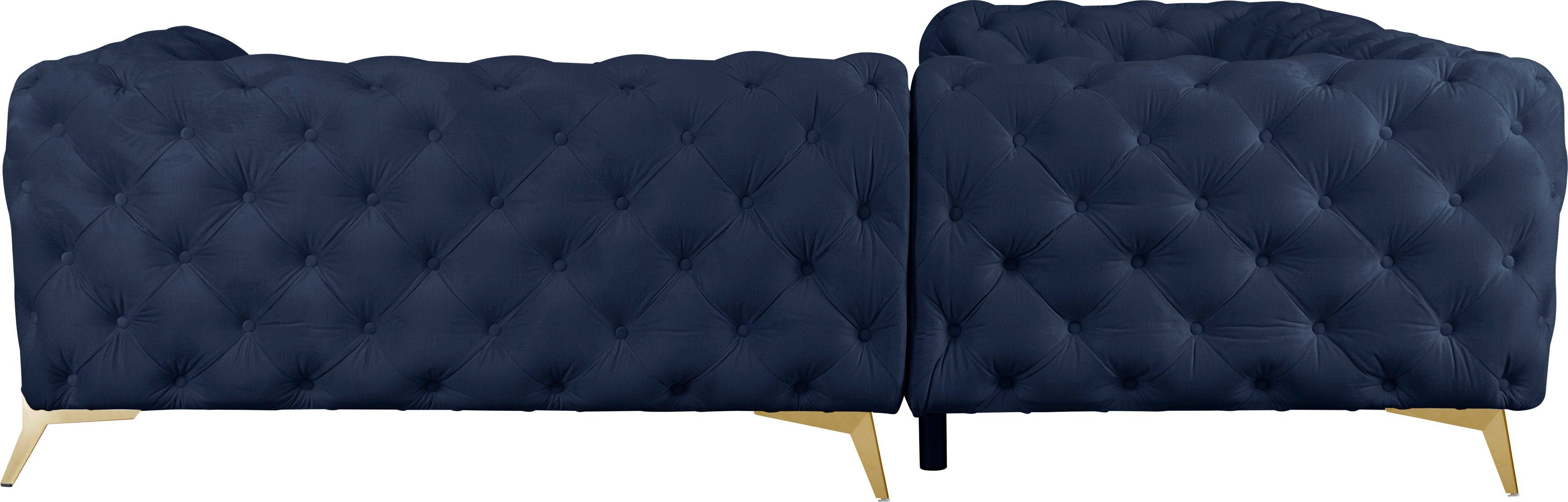 Leonique Chesterfield-bank Amaury L-vorm Chesterfield-look, bxd elk 262 cm, kleur van de poten ter keuze