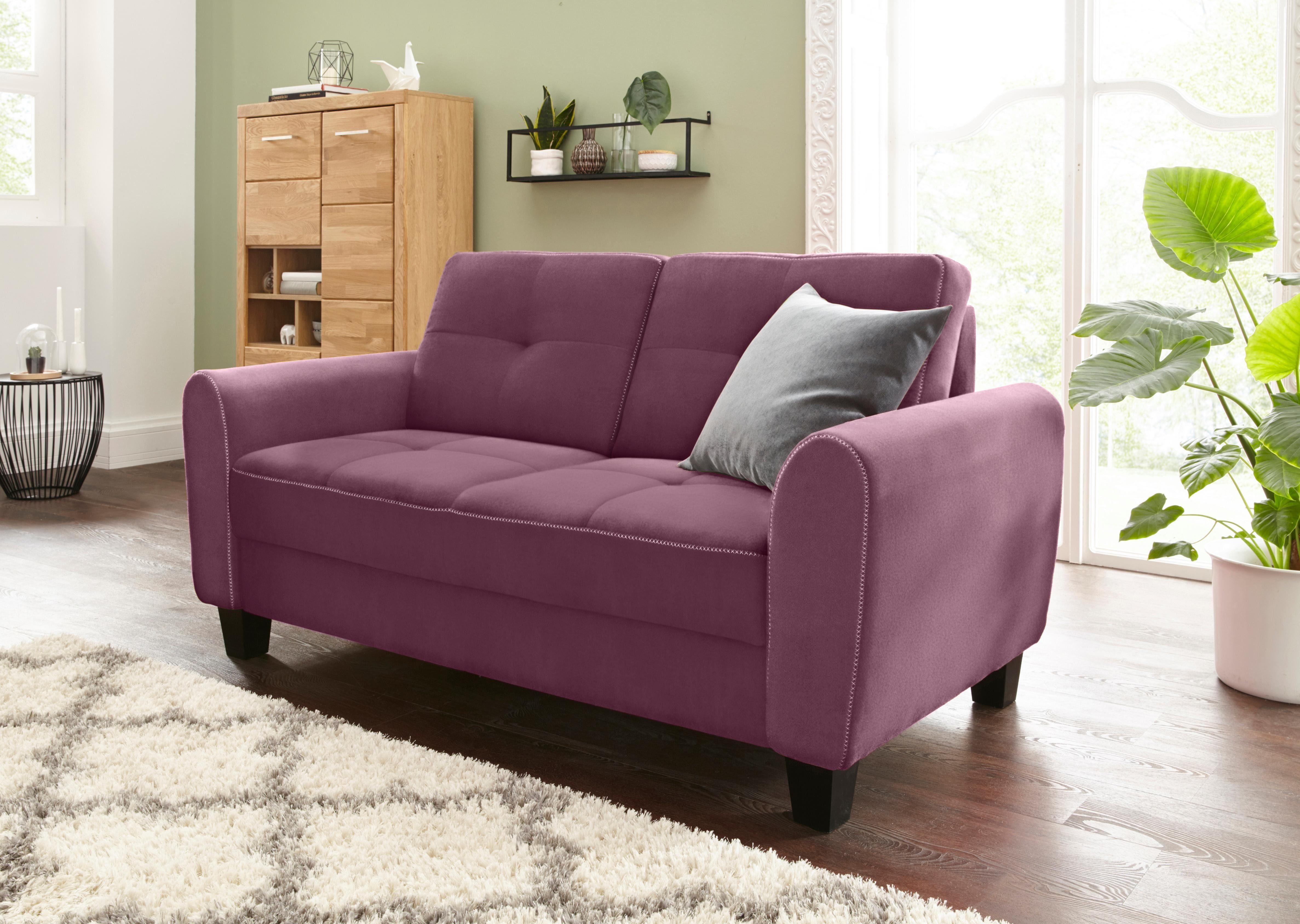 sit&more 2-zitsbank Varese inclusief binnenvering paars, 2-zitsbanken
