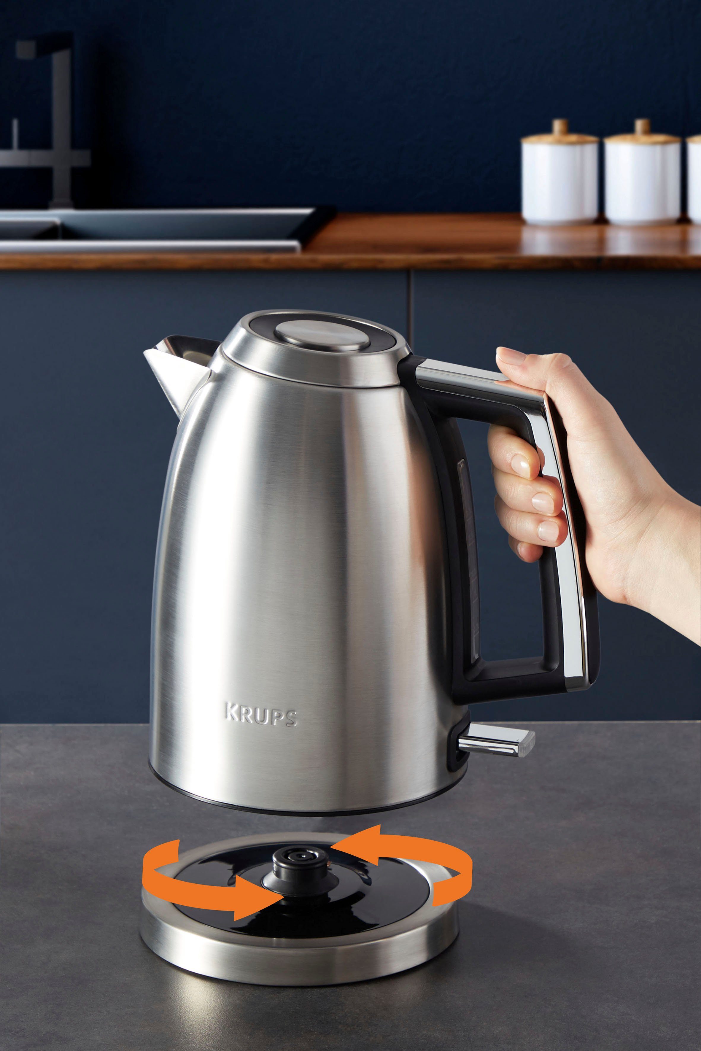 Krups Waterkoker BW552D Excellence, 1,7 l, Auto Shut-off, 360° draaibare voet, waterpeil bij het handvat