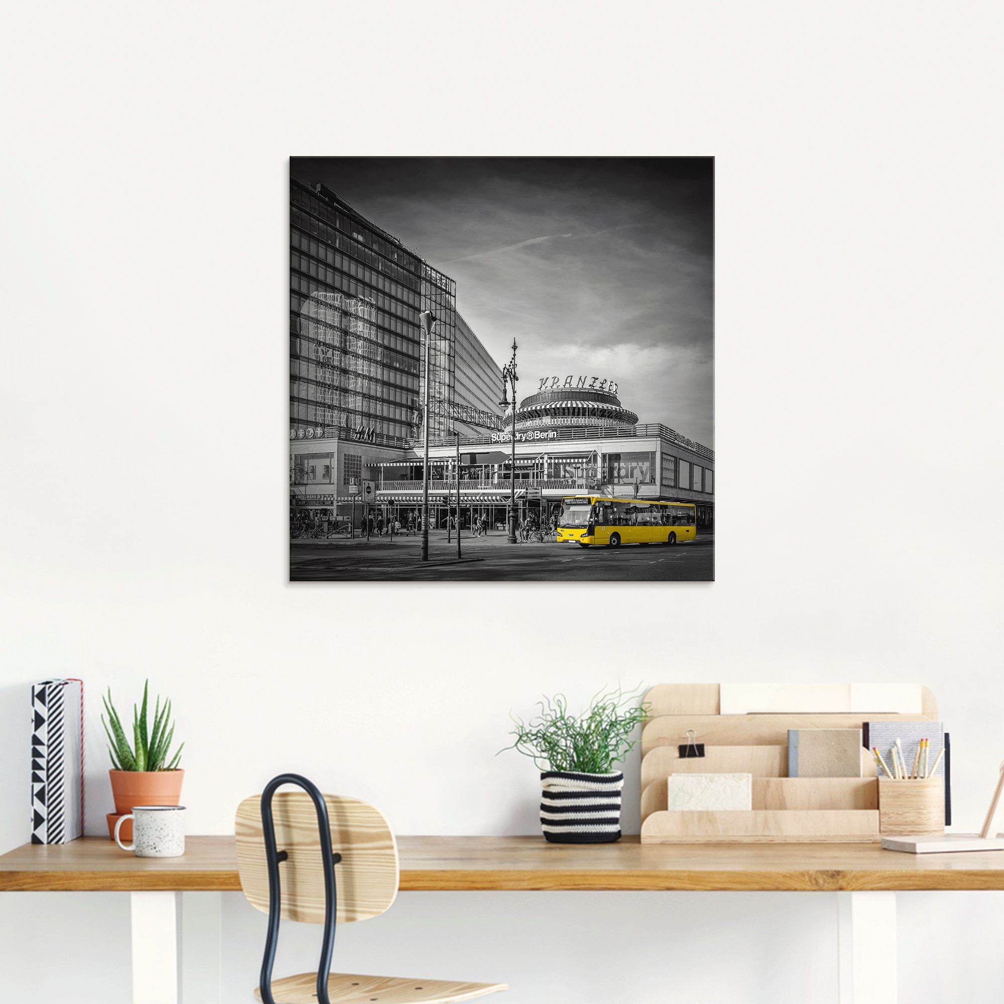 Artland Print op glas Berlijn City-west in verschillende maten