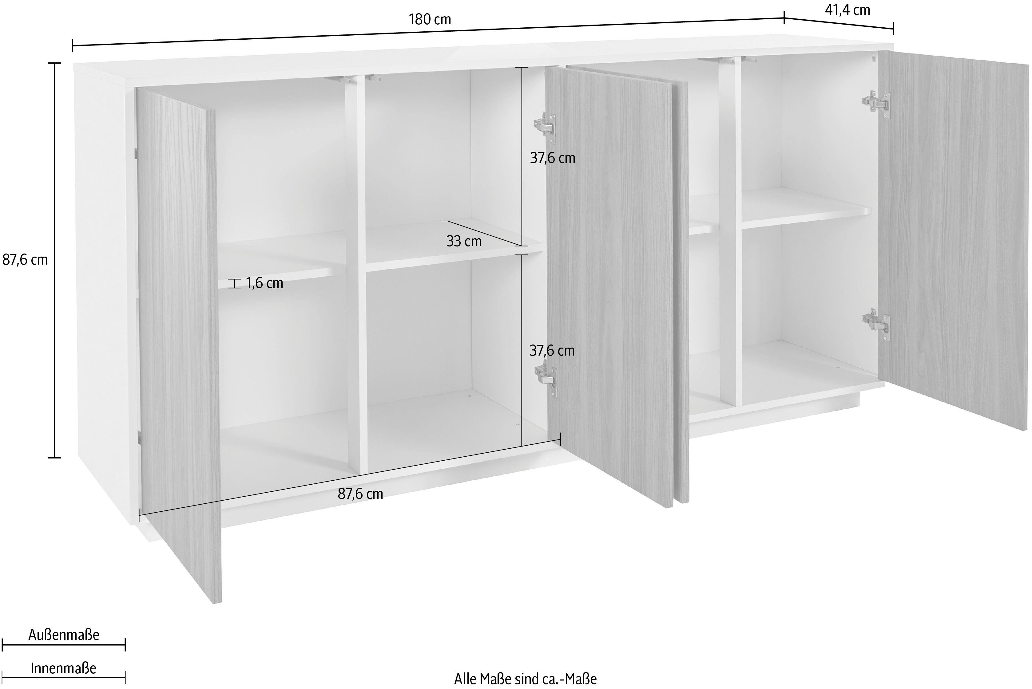 INOSIGN Dressoir Bloom Breedte ca. 180 cm