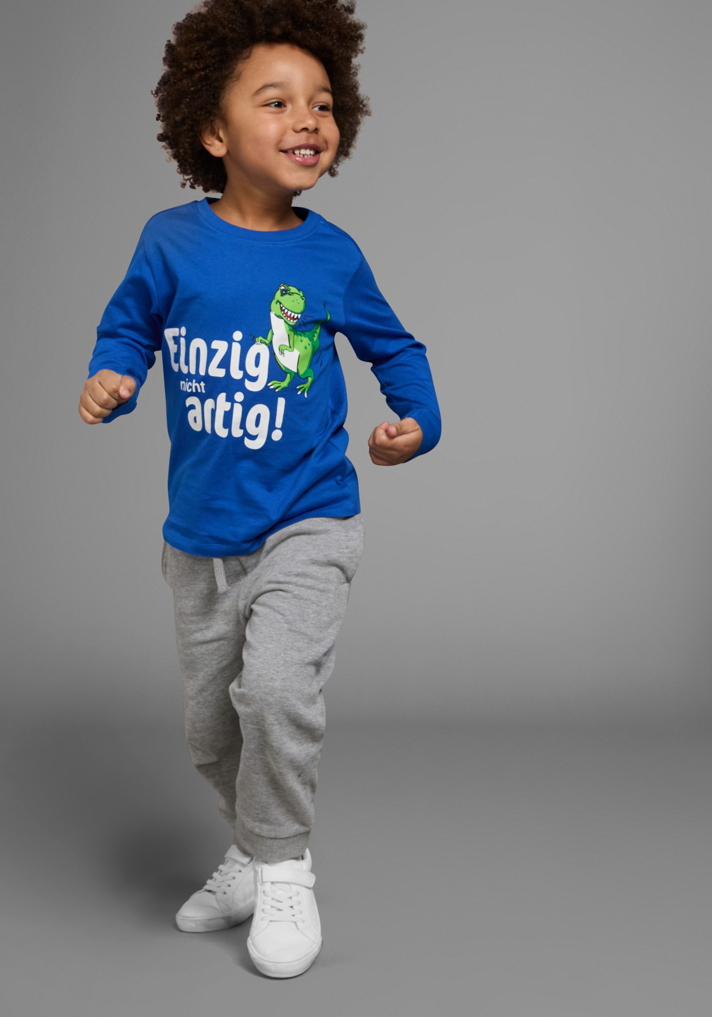 KIDSWORLD Shirt met lange mouwen EINZIG NICHT ARTG! Lange mouwen, basic pasvorm, bedrukt, ronde hals