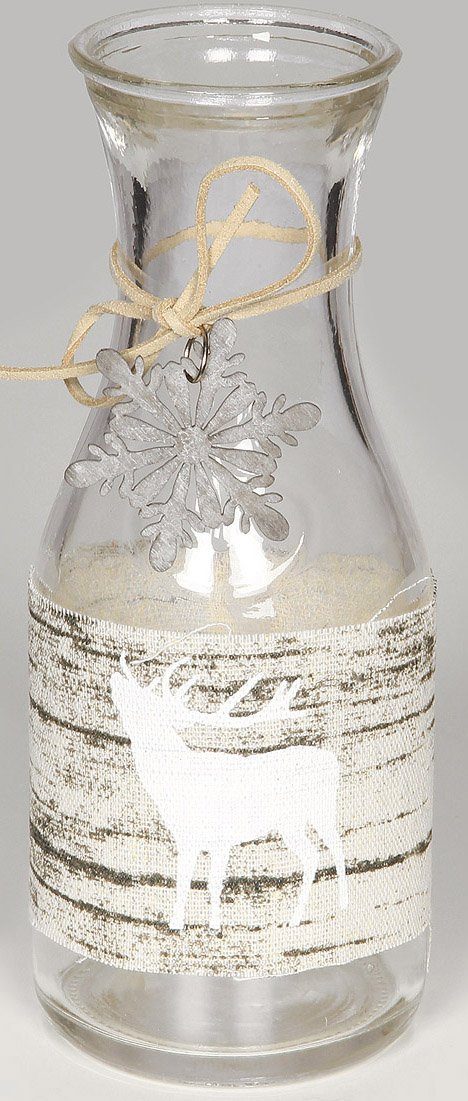 Ambiente Haus Tafelvaas Kerst versiering Kerstglas met winterbos-motief (set)